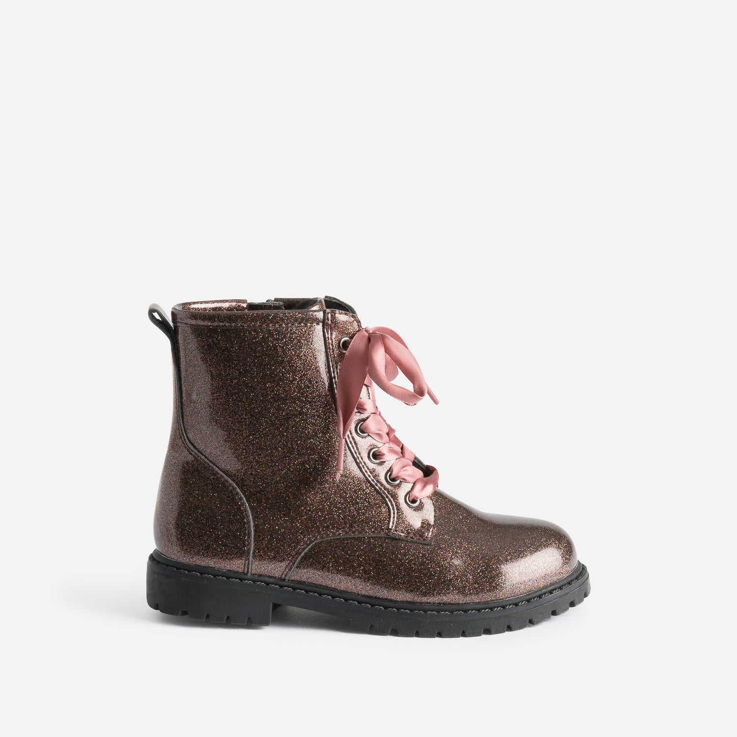 BUGGY pink glittery lace ribbon boots