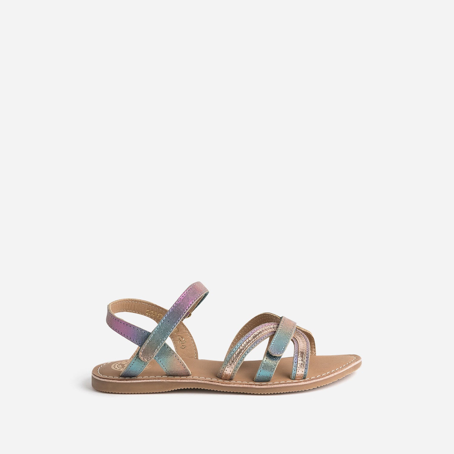 BUGGY multicoloured iridescent leather sandal