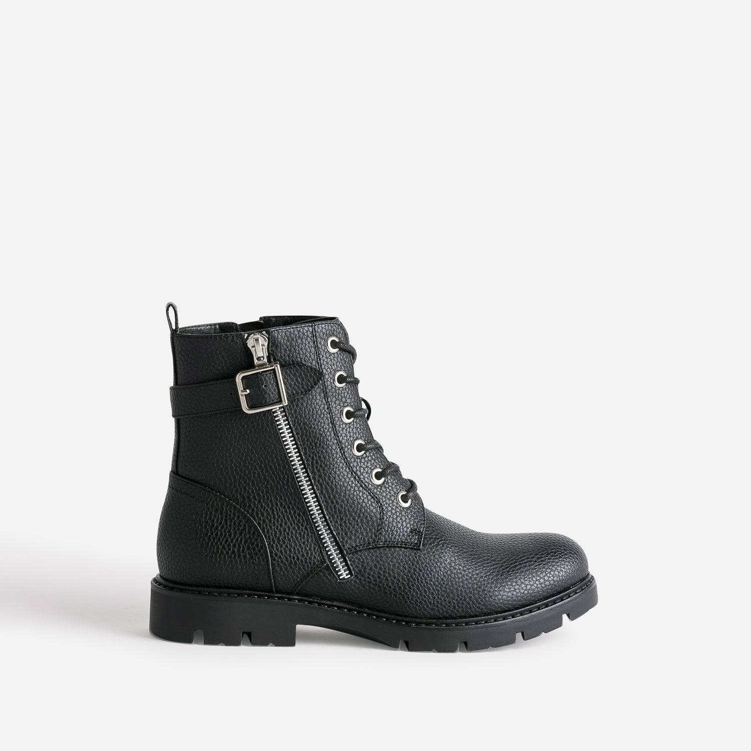 Black BUGGY lace up boots with side zip Ankle boots Kids ERAM