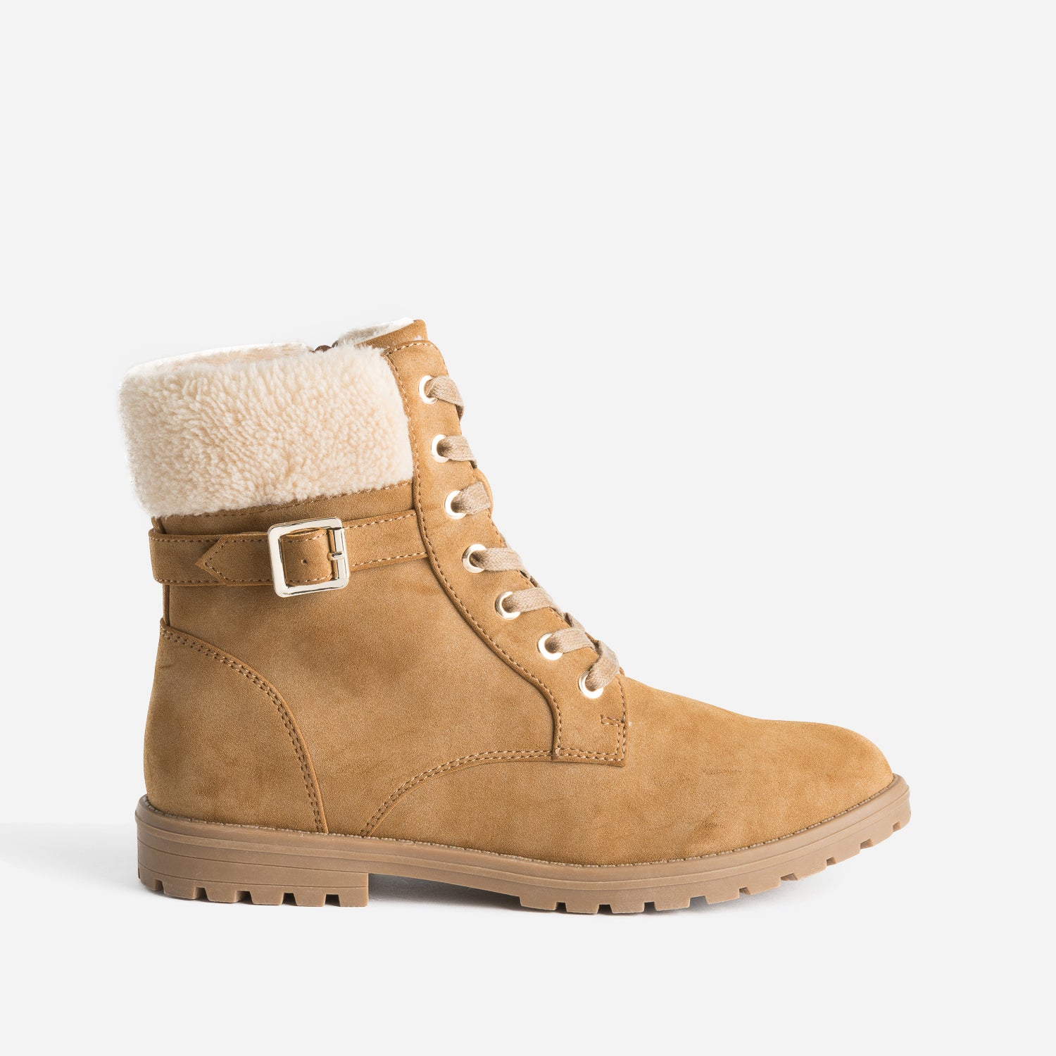 BUGGY camel suede lace up boots