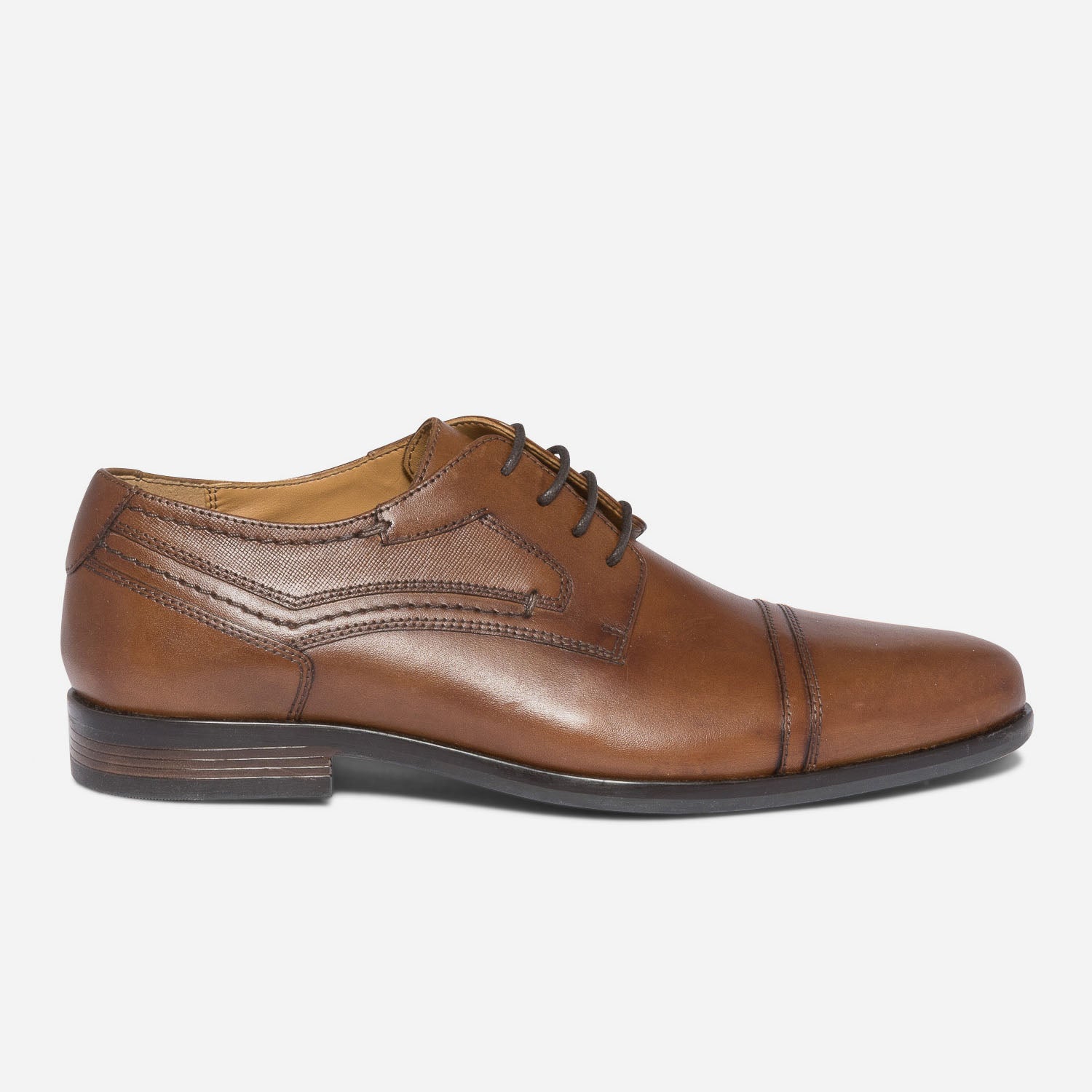Cognac leather derbies Derby shoes Men ERAM