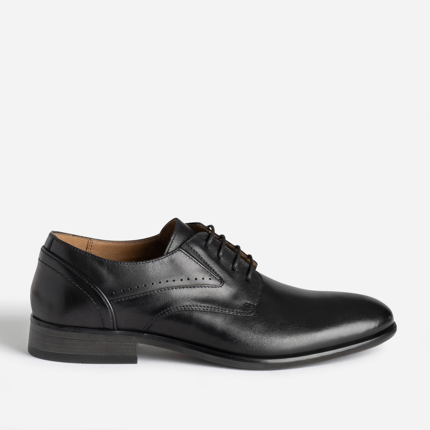 Black leather derby