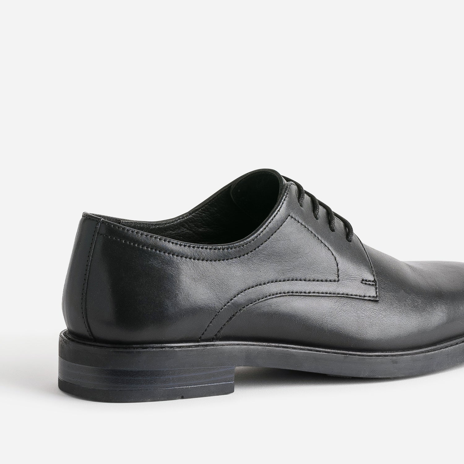 Black leather derby