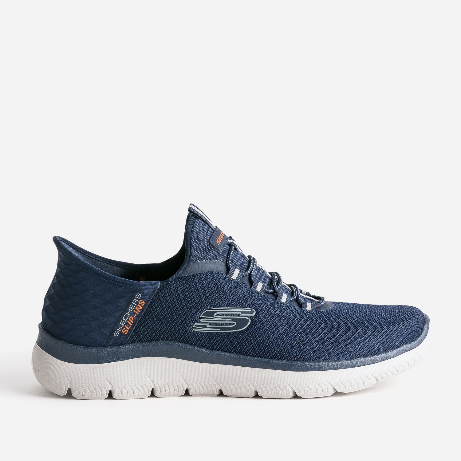 SKECHERS navy slip on trainers