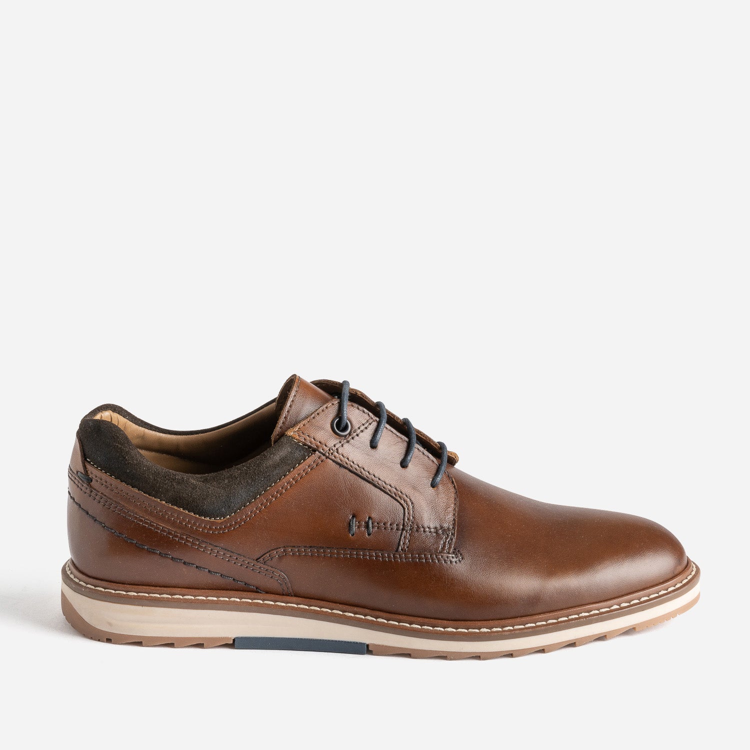 Brown leather casual derby Derby shoes Men ERAM