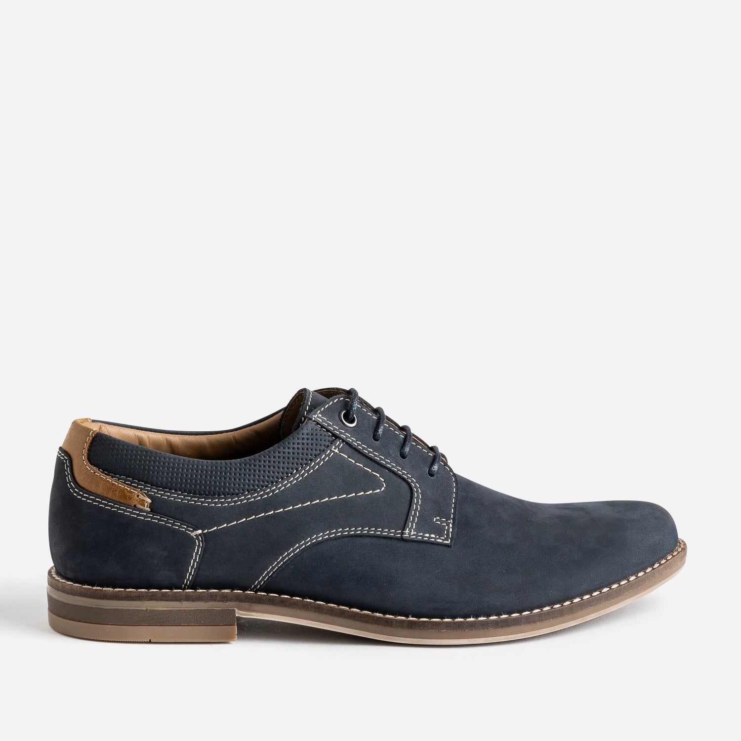Navy nubuck leather derby