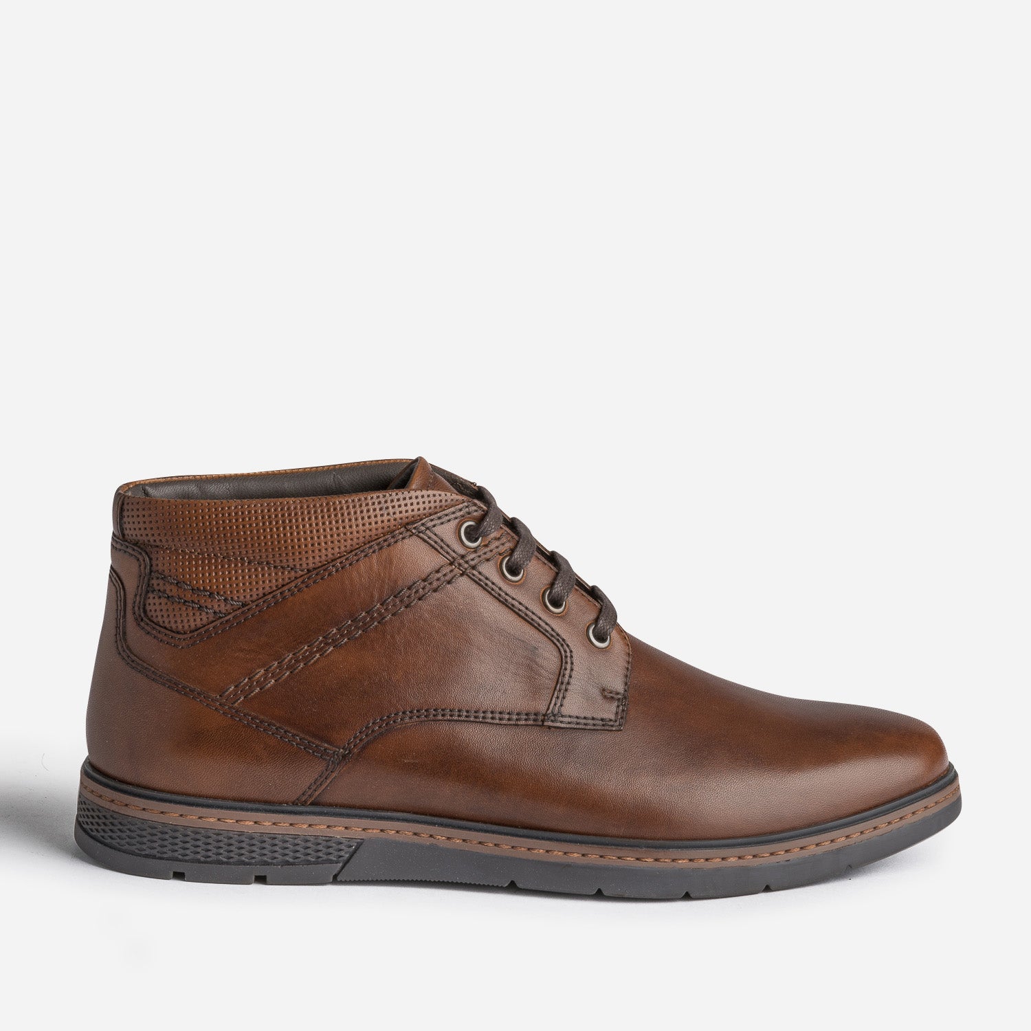 Mens brown leather desert boots best sale