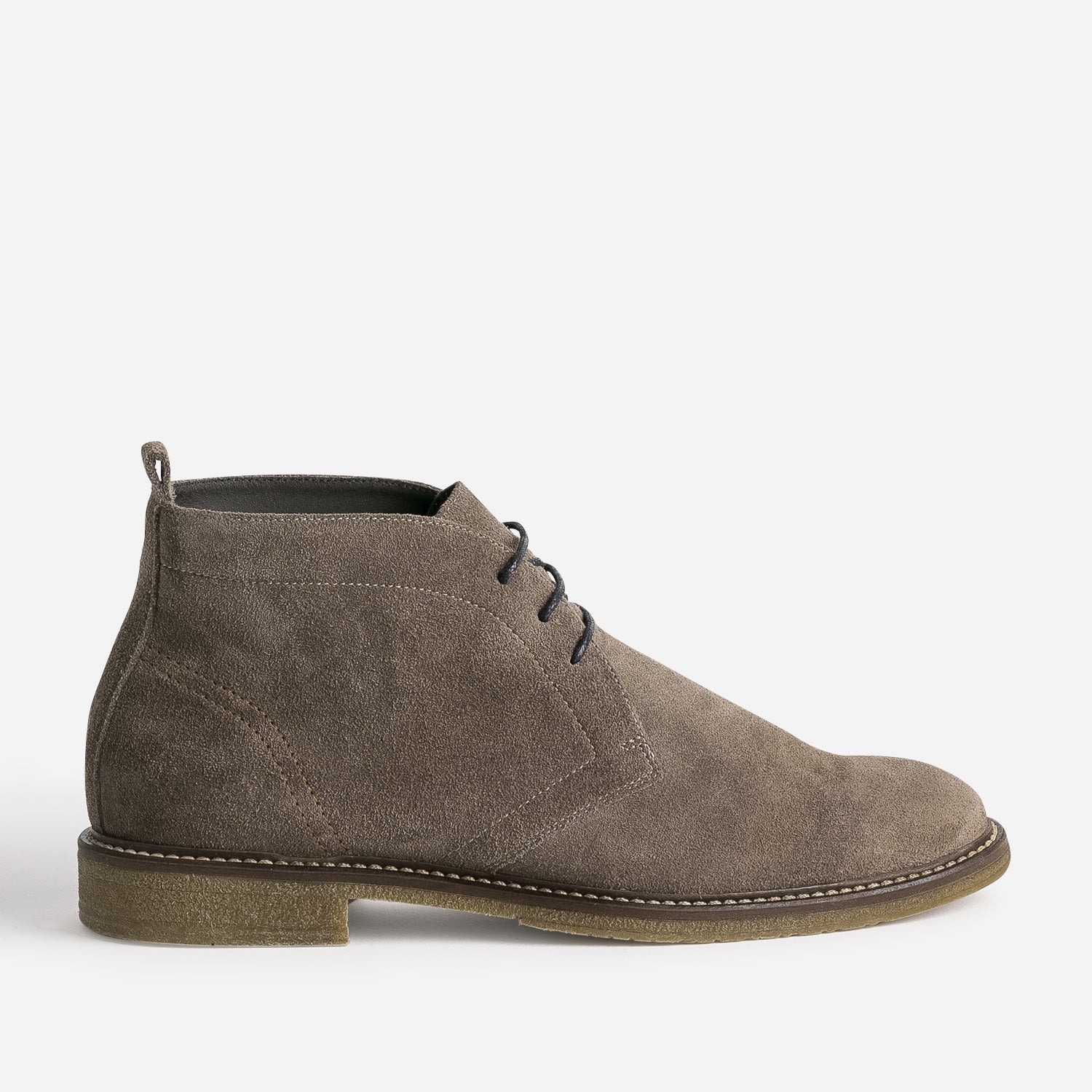Taupe suede desert boots