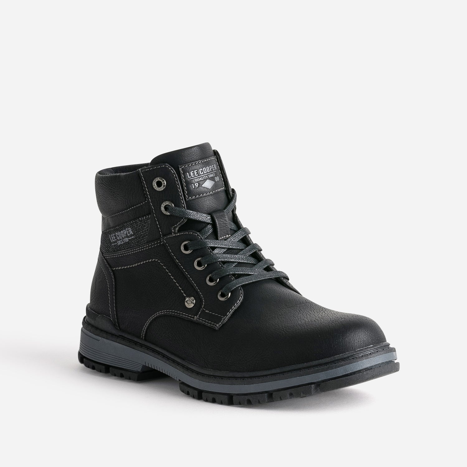 LEE COOPER black lace up ankle boots