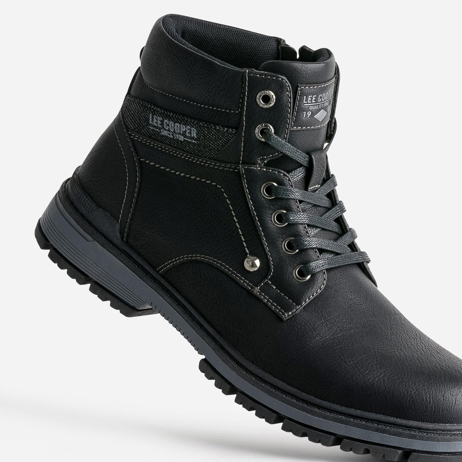 LEE COOPER black lace up ankle boots