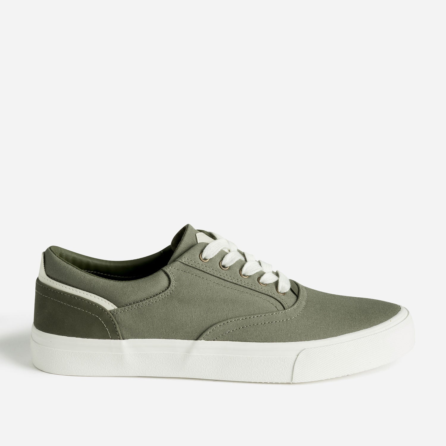 Khaki canvas trainers