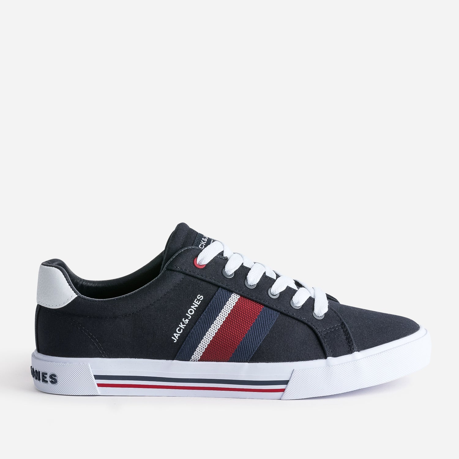 JACK JONES navy canvas trainers