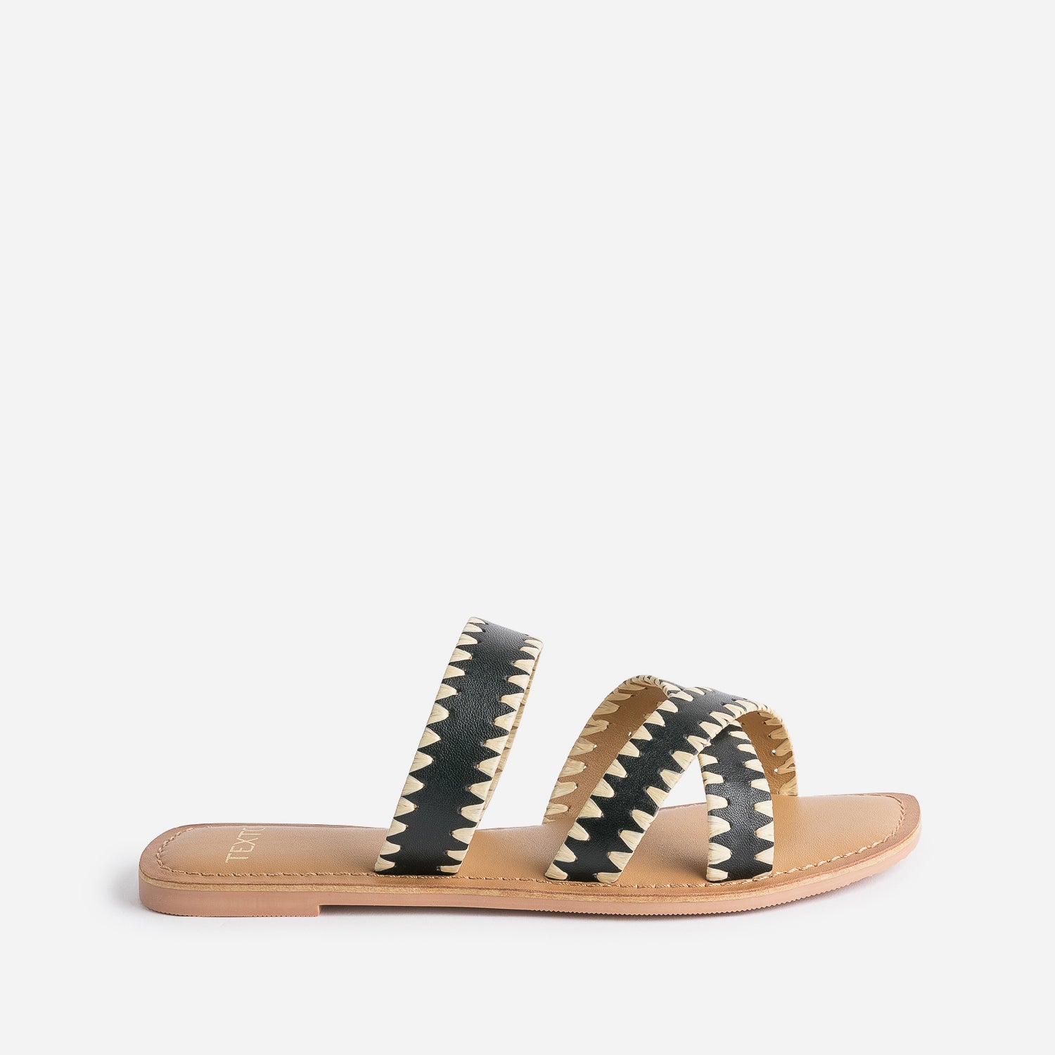 TEXTO black leather mules