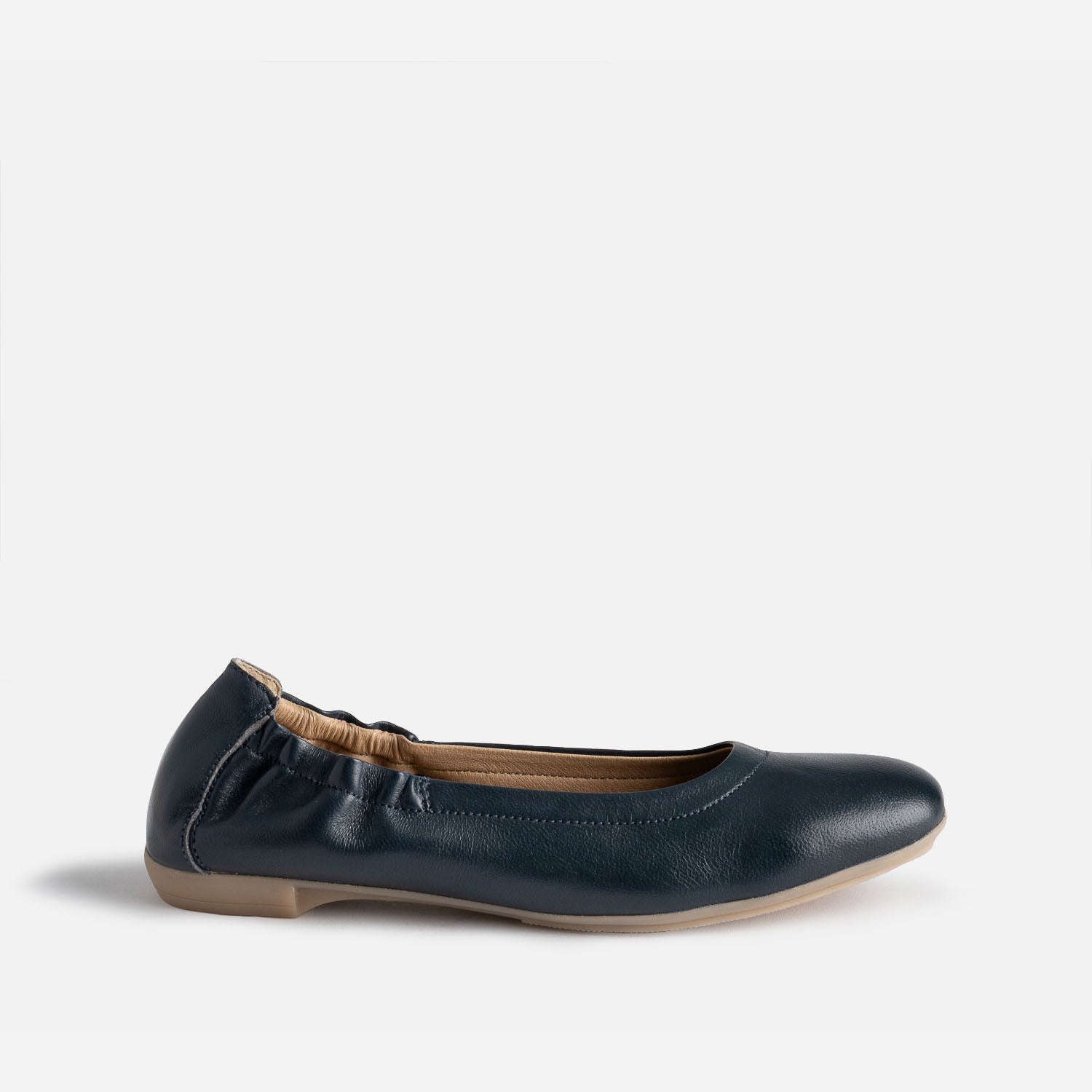 Navy leather ballet pumps outlet