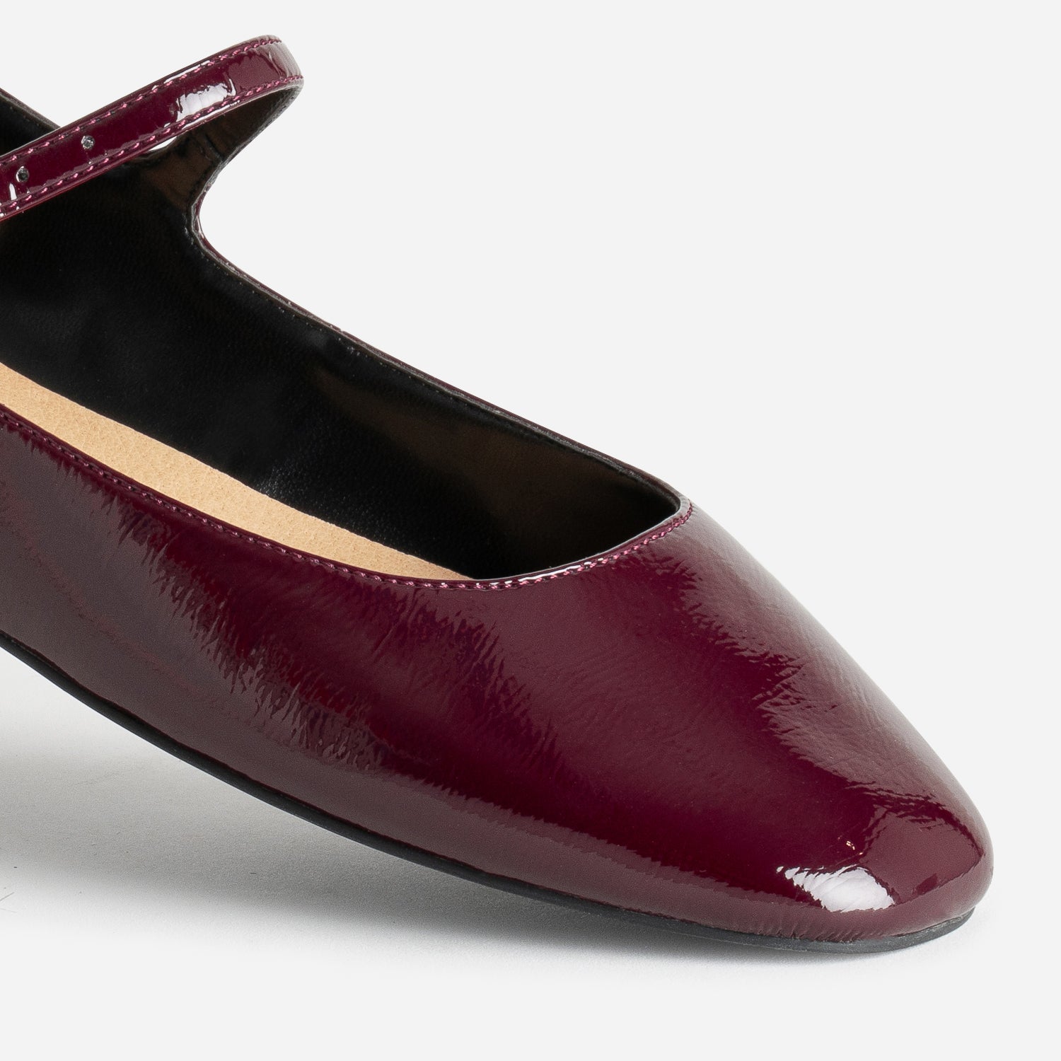 Burgundy patent Mary Janes Ballet flats Women ERAM