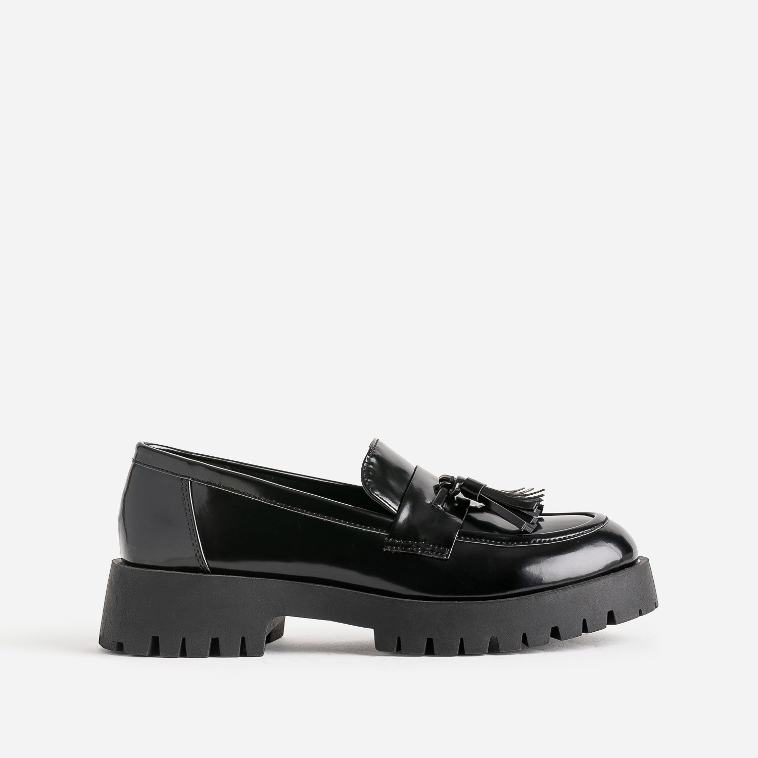 Black TEXTO loafer with notched sole tassel