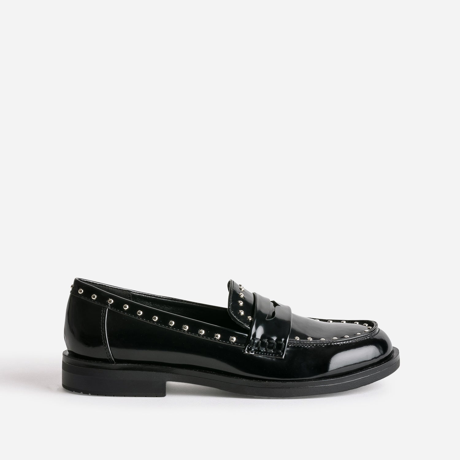 White studded loafers outlet