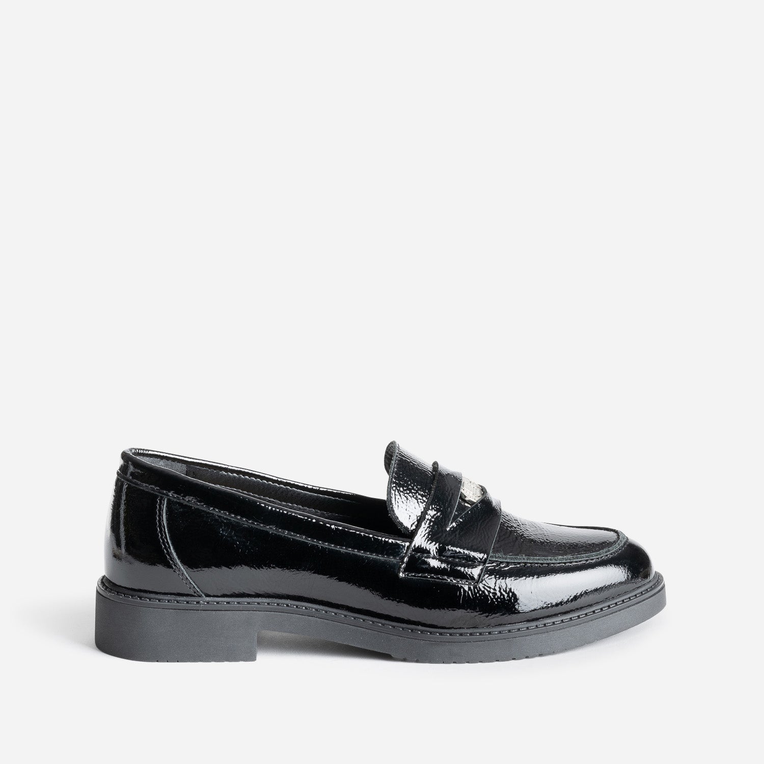 Black patent leather moccasins shop