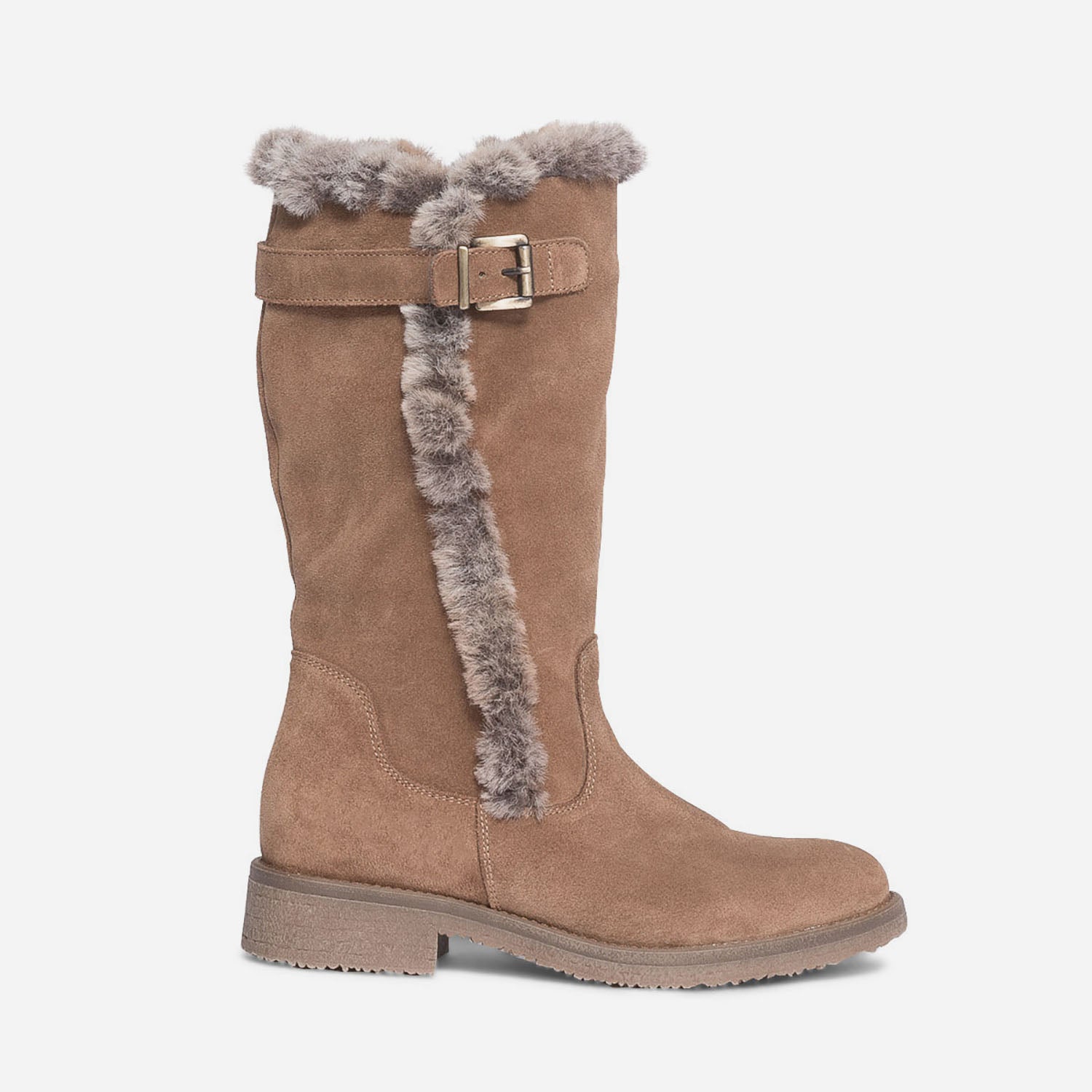 Camel suede fur lined boots Boots Women ERAM
