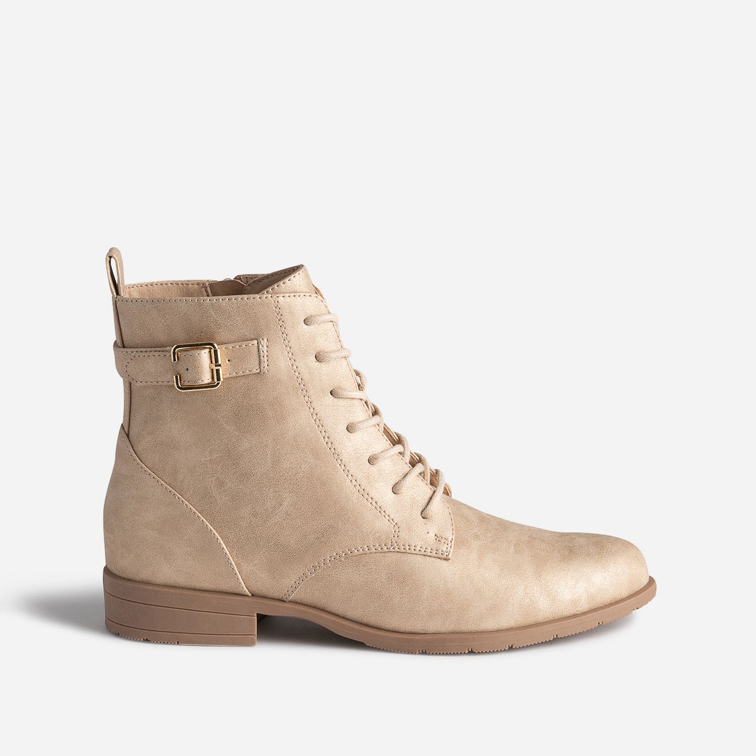 Gold beige ankle boot with lace and strap Ankle boots Women ERAM