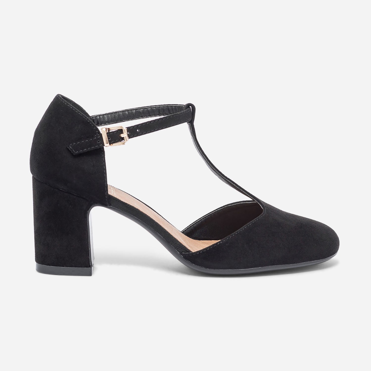 Black glace T bar Mary Janes with heel Pumps Women ERAM