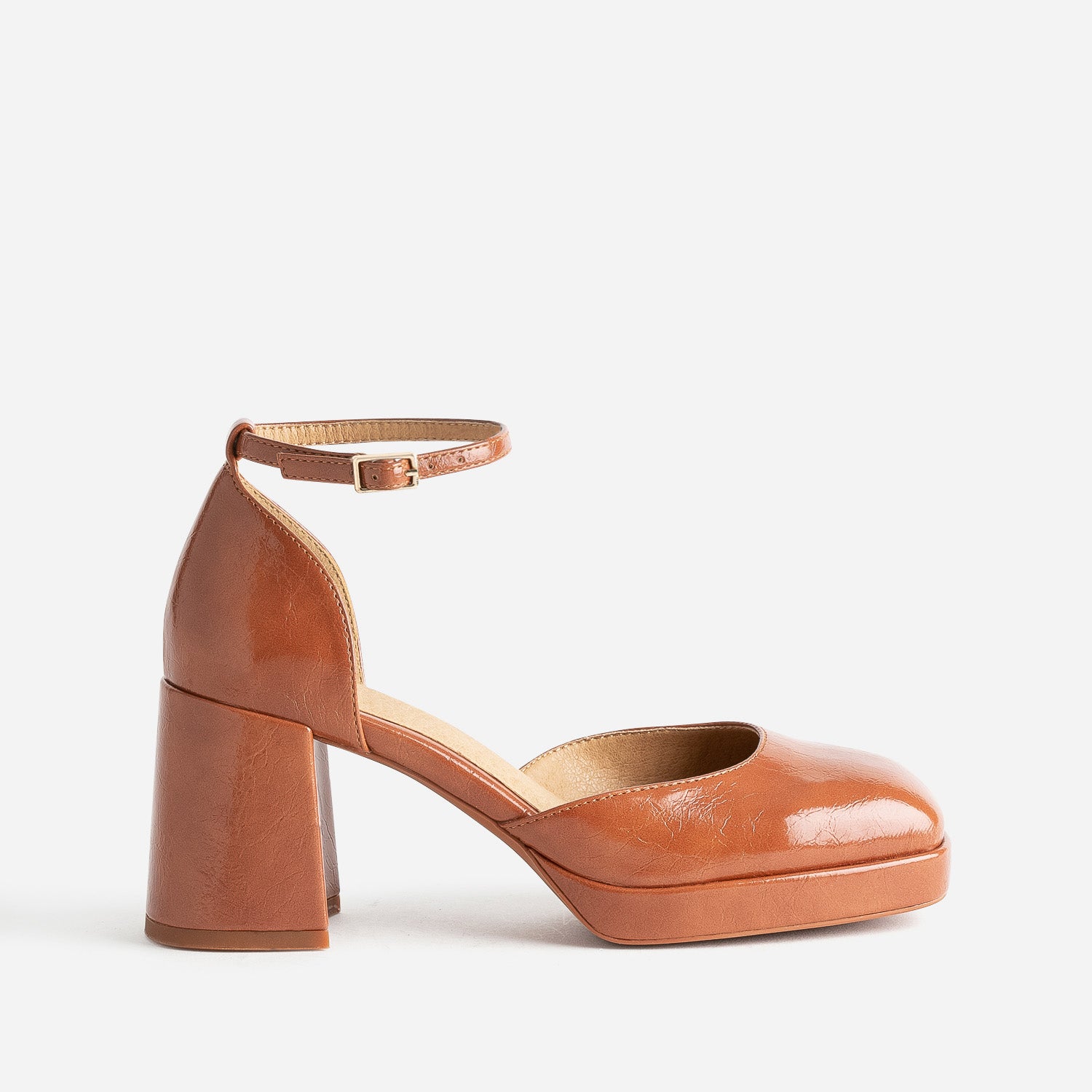 Camel square toe Mary Janes Pumps Women ERAM