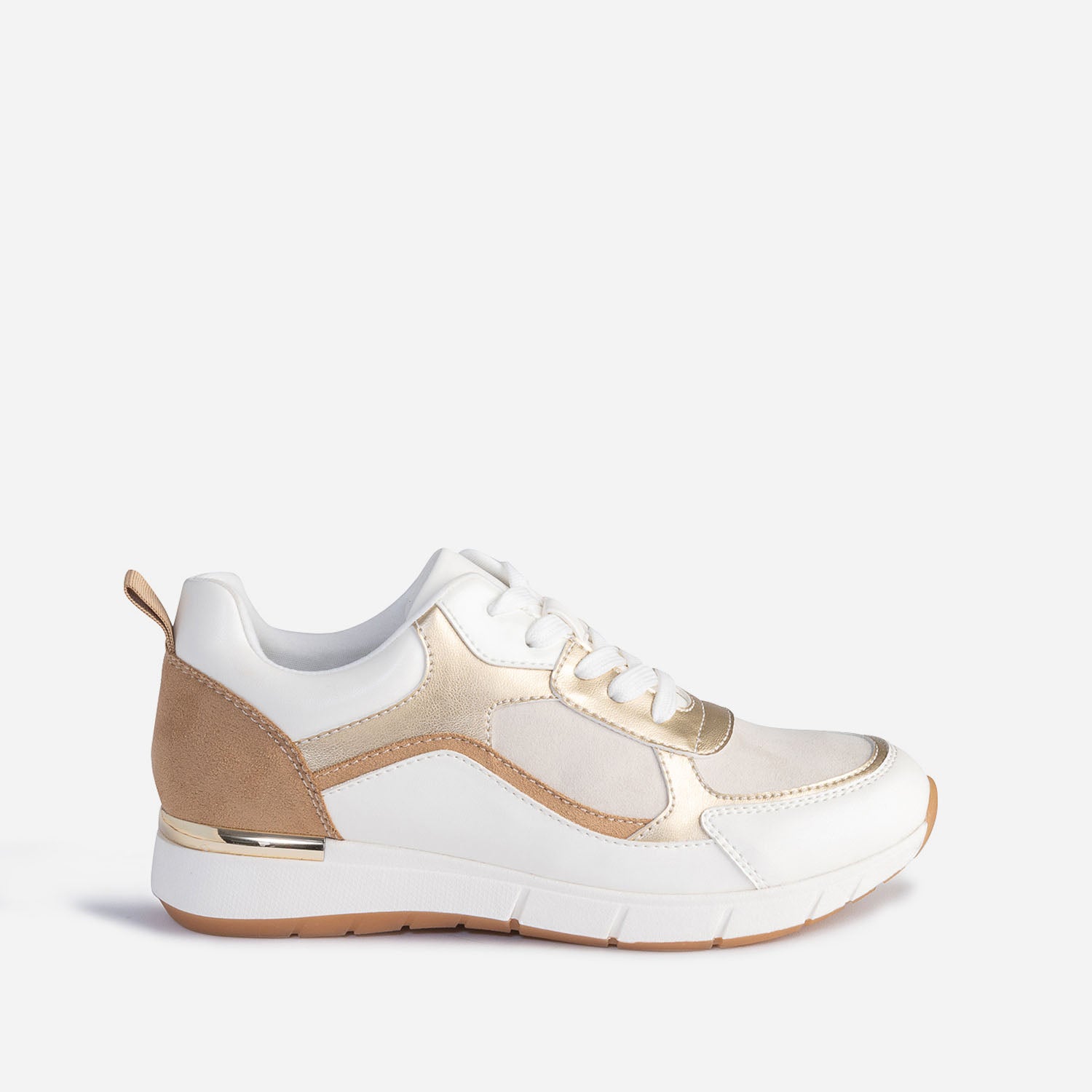 TEXTO white camel and gold trainers Sneakers Women ERAM