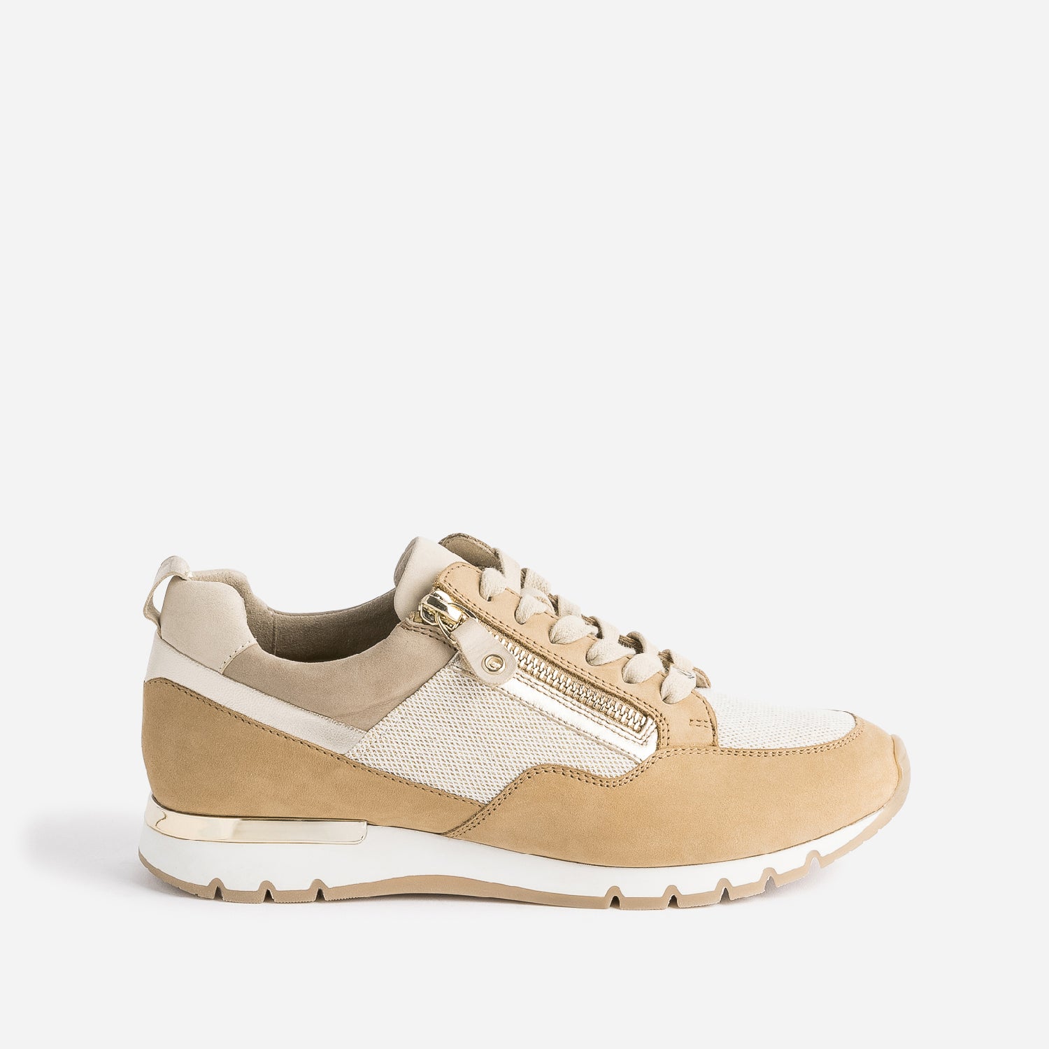 CAPRICE camel and glittery fabric trainers Sneakers Women ERAM