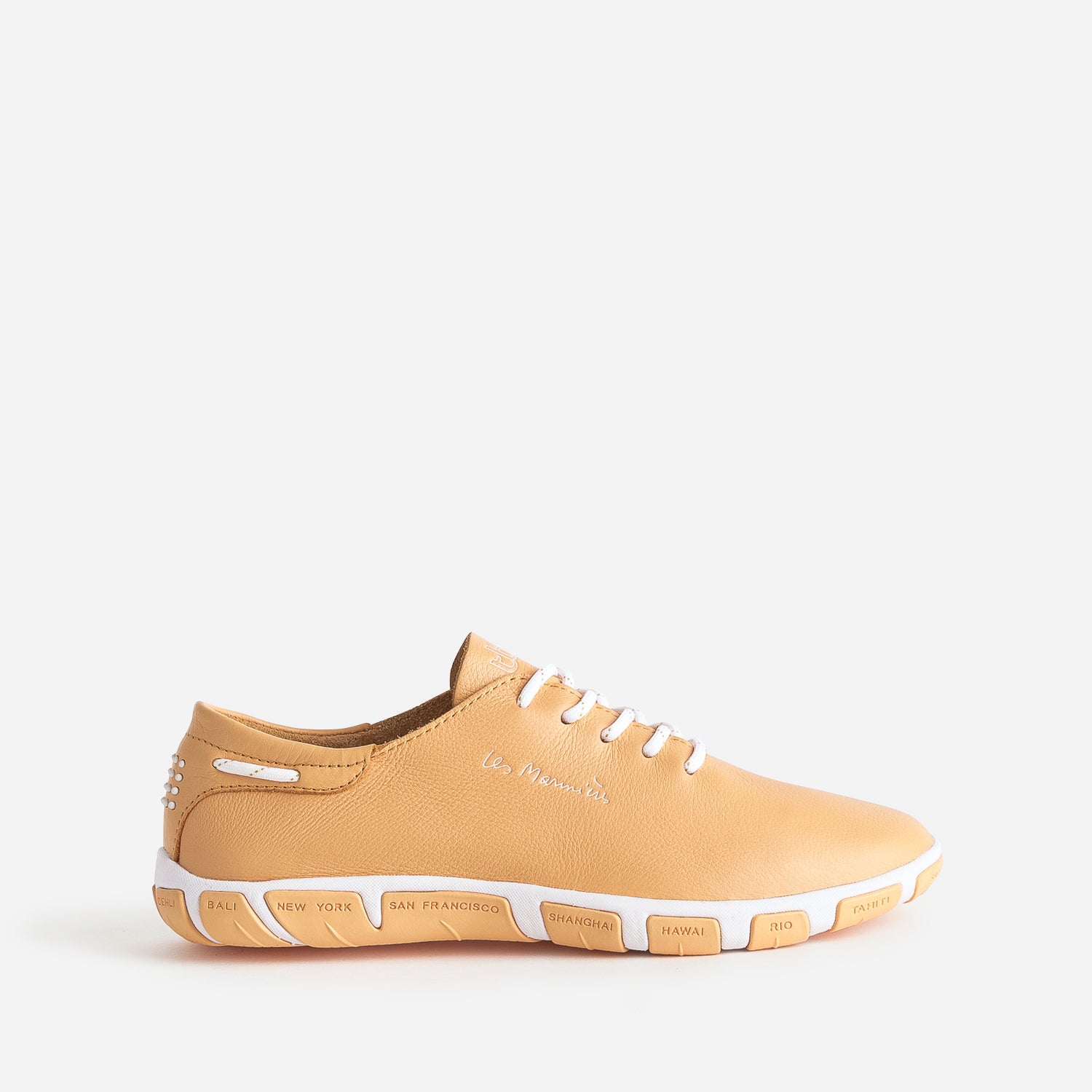 TBS orange leather trainers with two tone sole Sneakers Women ERAM