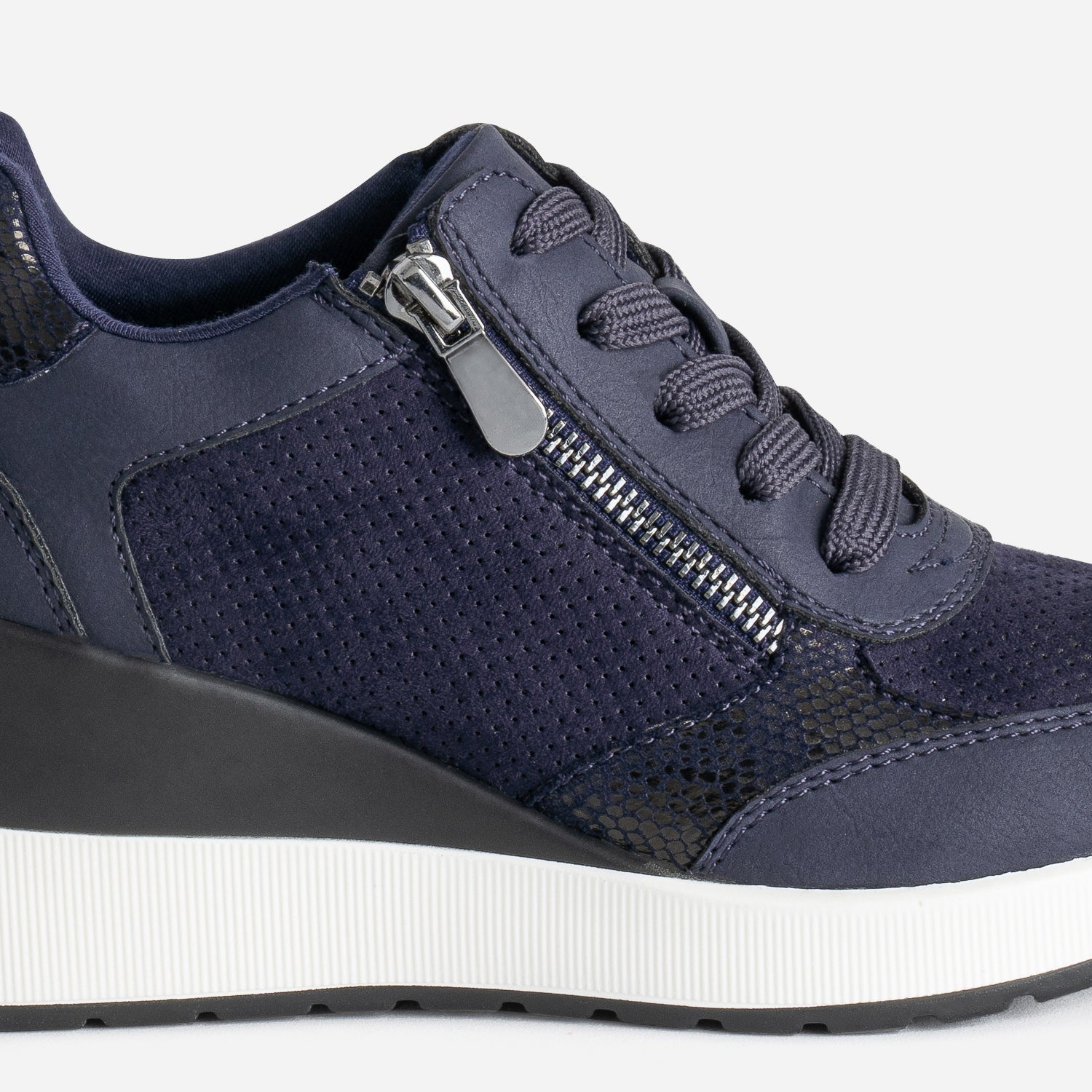 Navy blue platform sneakers hot sale