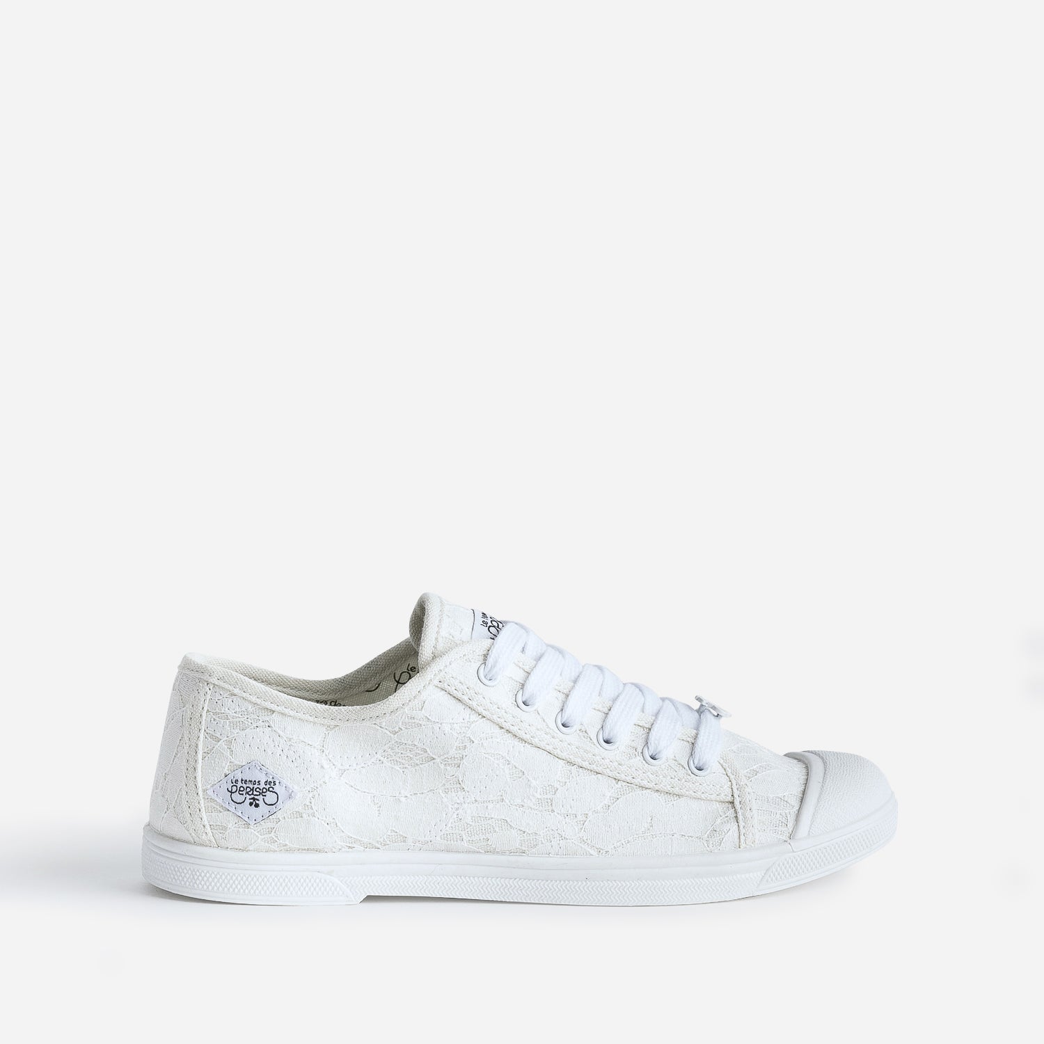 LE TEMPS DES CERISES white lace effect trainers Sneakers Women ERAM