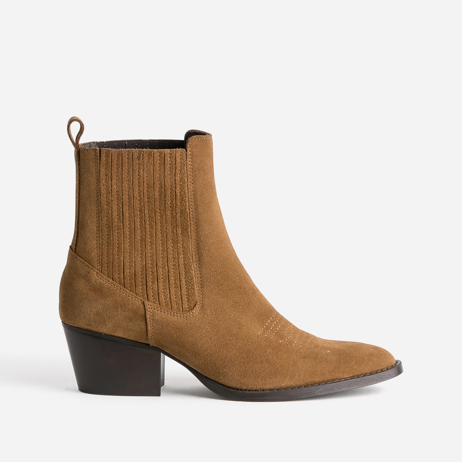 Chelsea boots camel cowboy boots eco designed in suede leather