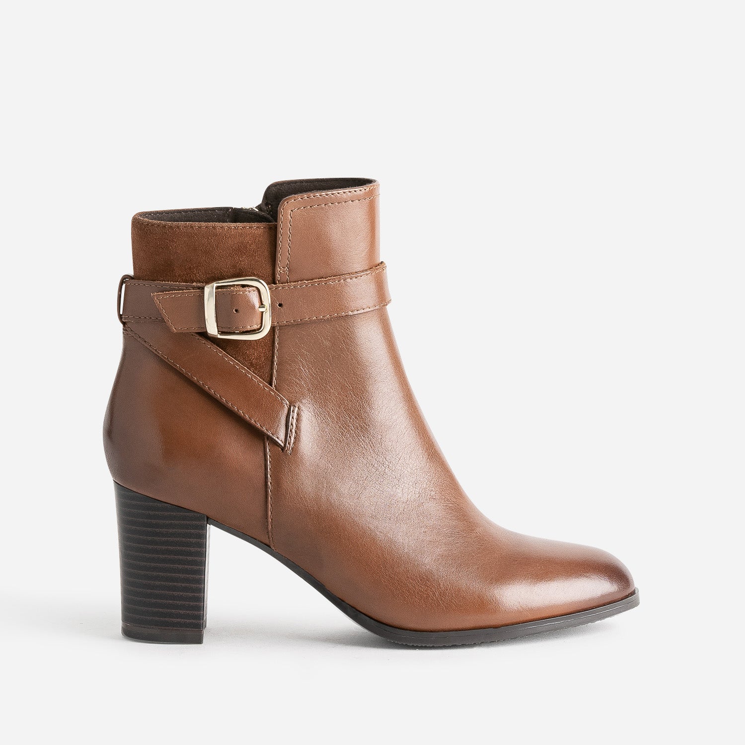 CAPRICE brown boots in leather and suede