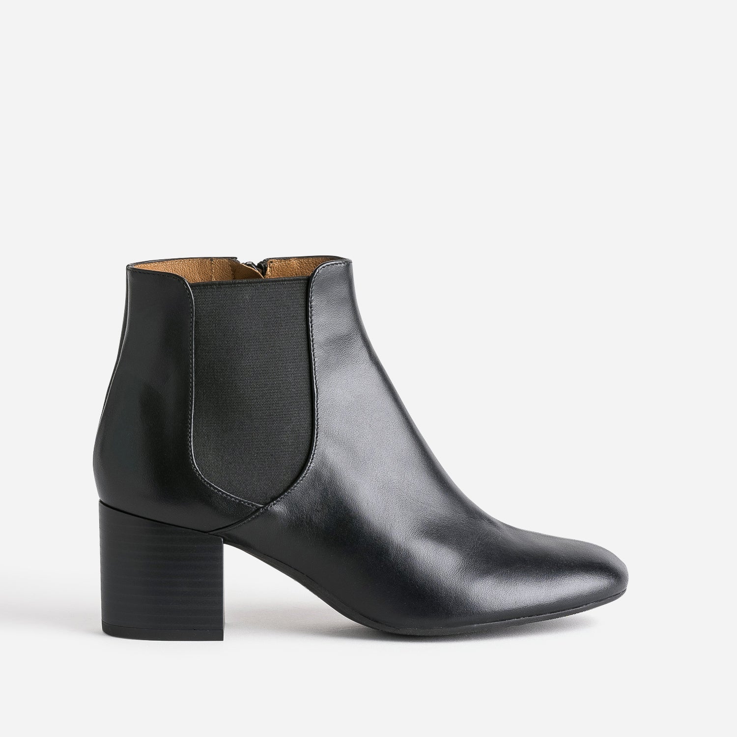 Black leather Chelsea boots ERAM FLEX heel Ankle Boots Women ERAM