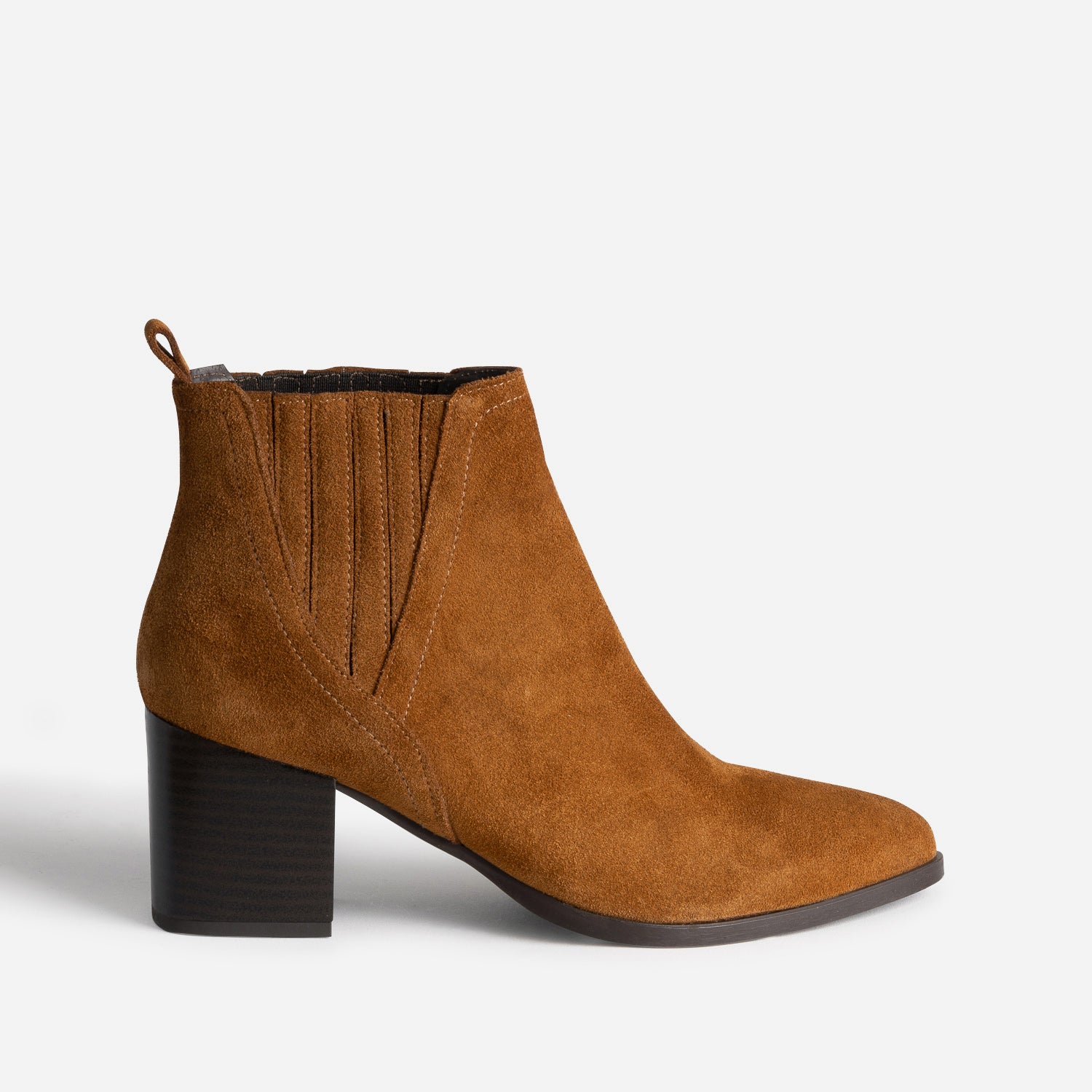 Camel boots with suede heel Ankle boots Women ERAM