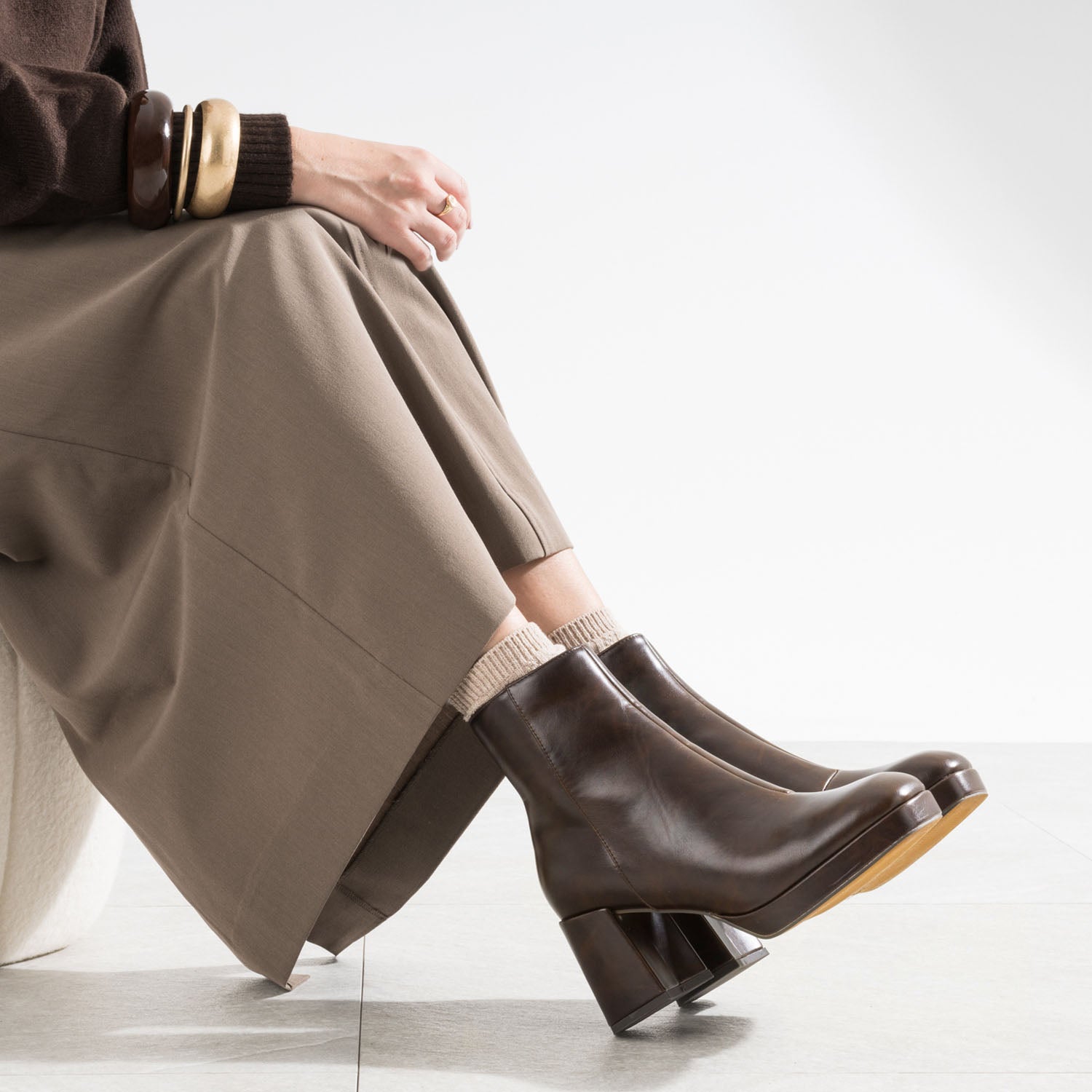 Brown platform ankle boots Ankle Boots Women ERAM