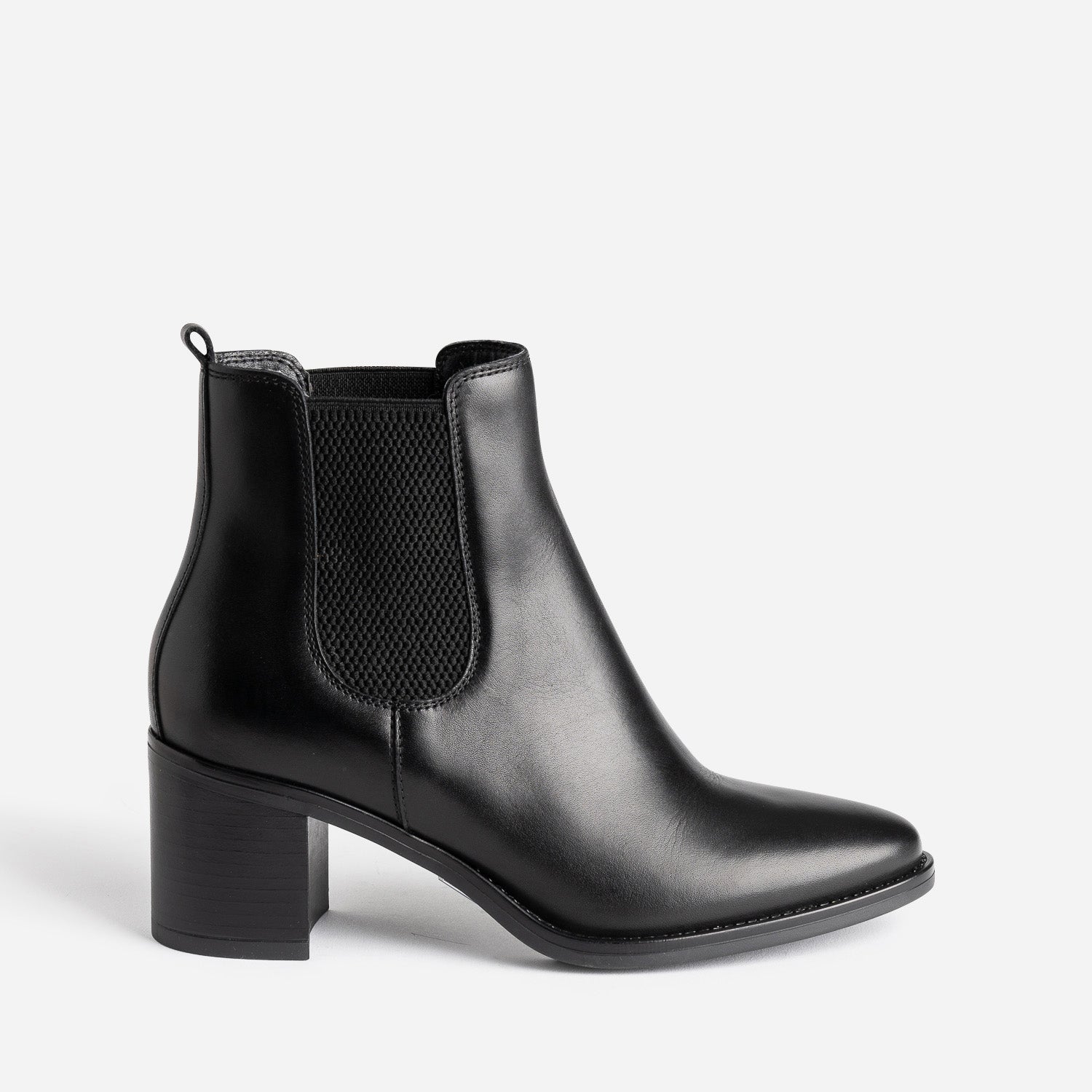 Black leather Chelsea boots ERAM FLEX heel Ankle Boots Women ERAM