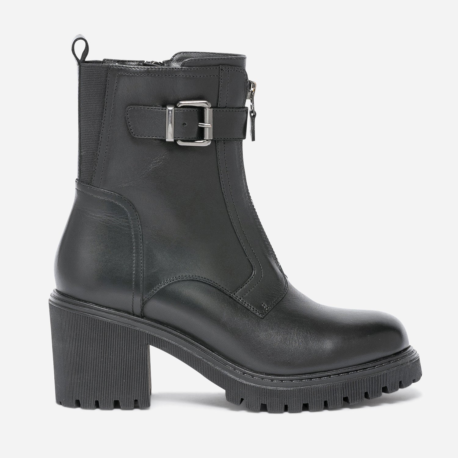 TEXTO black eco designed boots with decorative zip Ankle boots Women ERAM