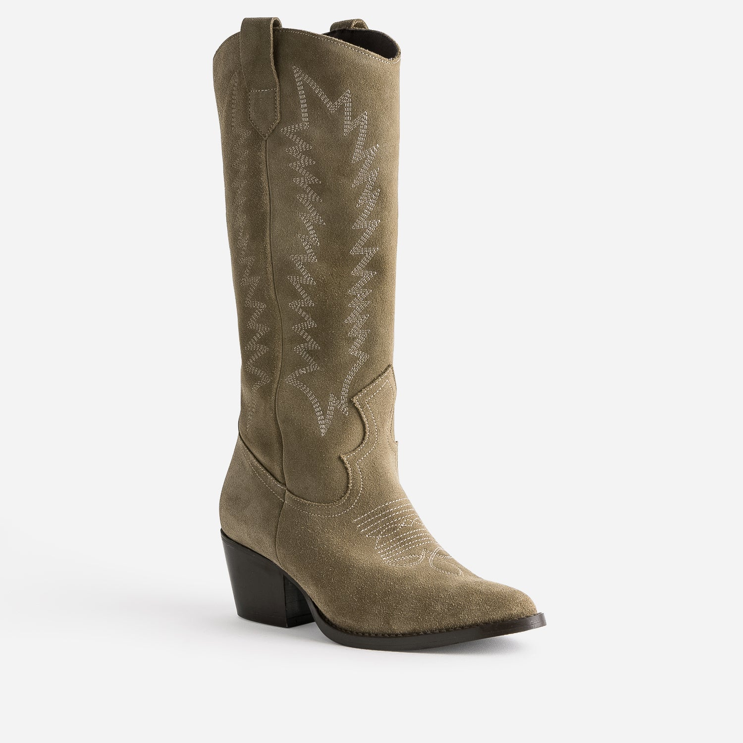 Taupe suede leather eco designed santiag boots Boots Women ERAM