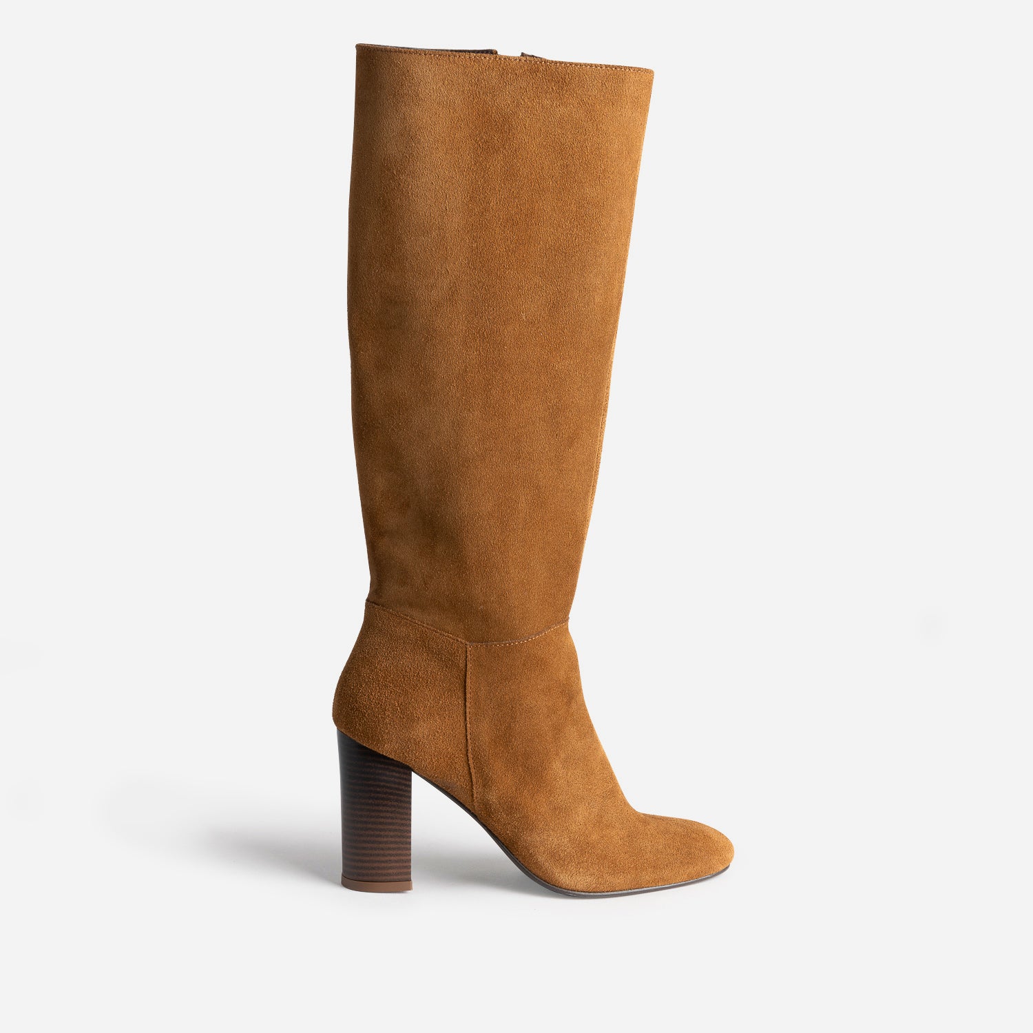 Cognac suede boot with heel Boots Women ERAM