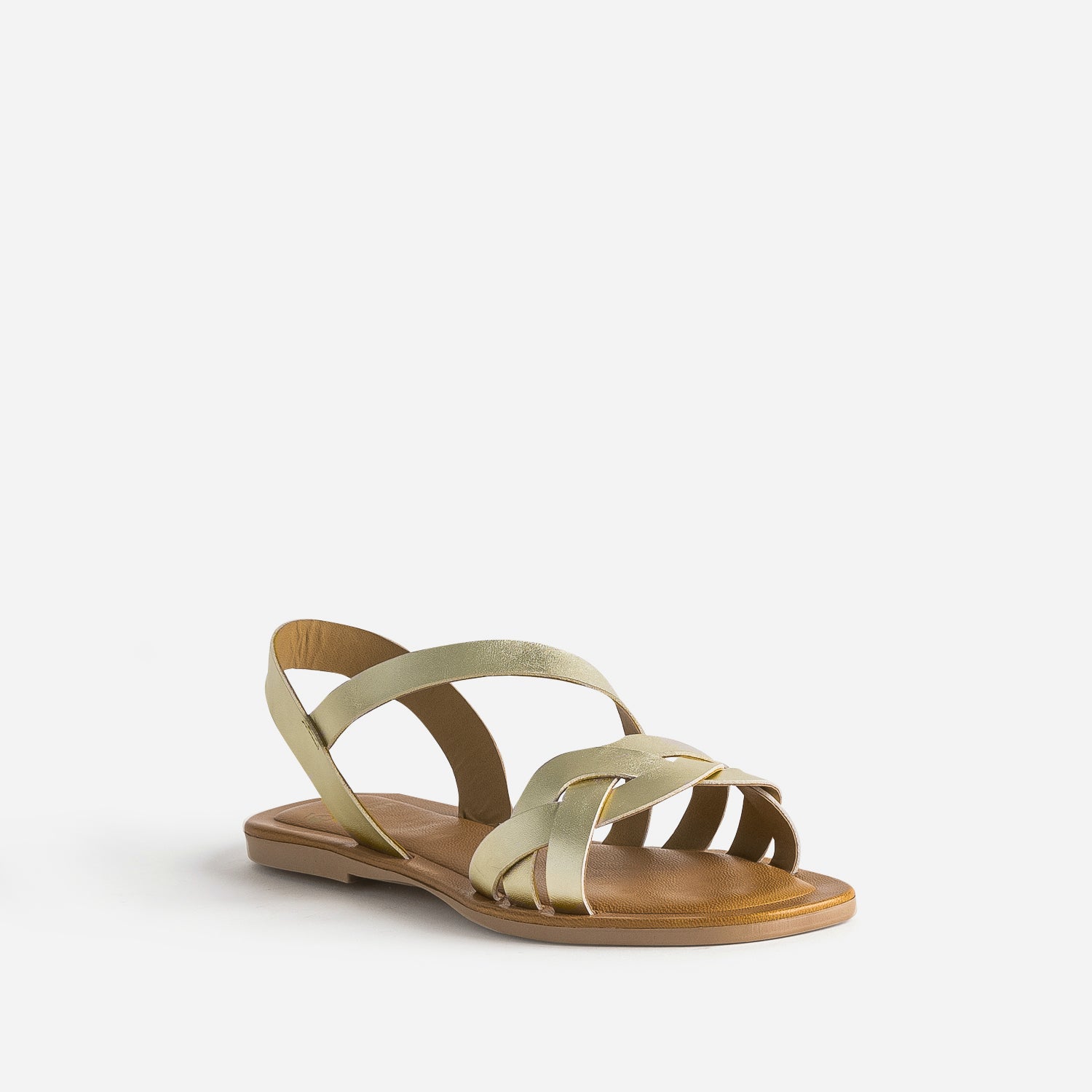 Gold leather sandals