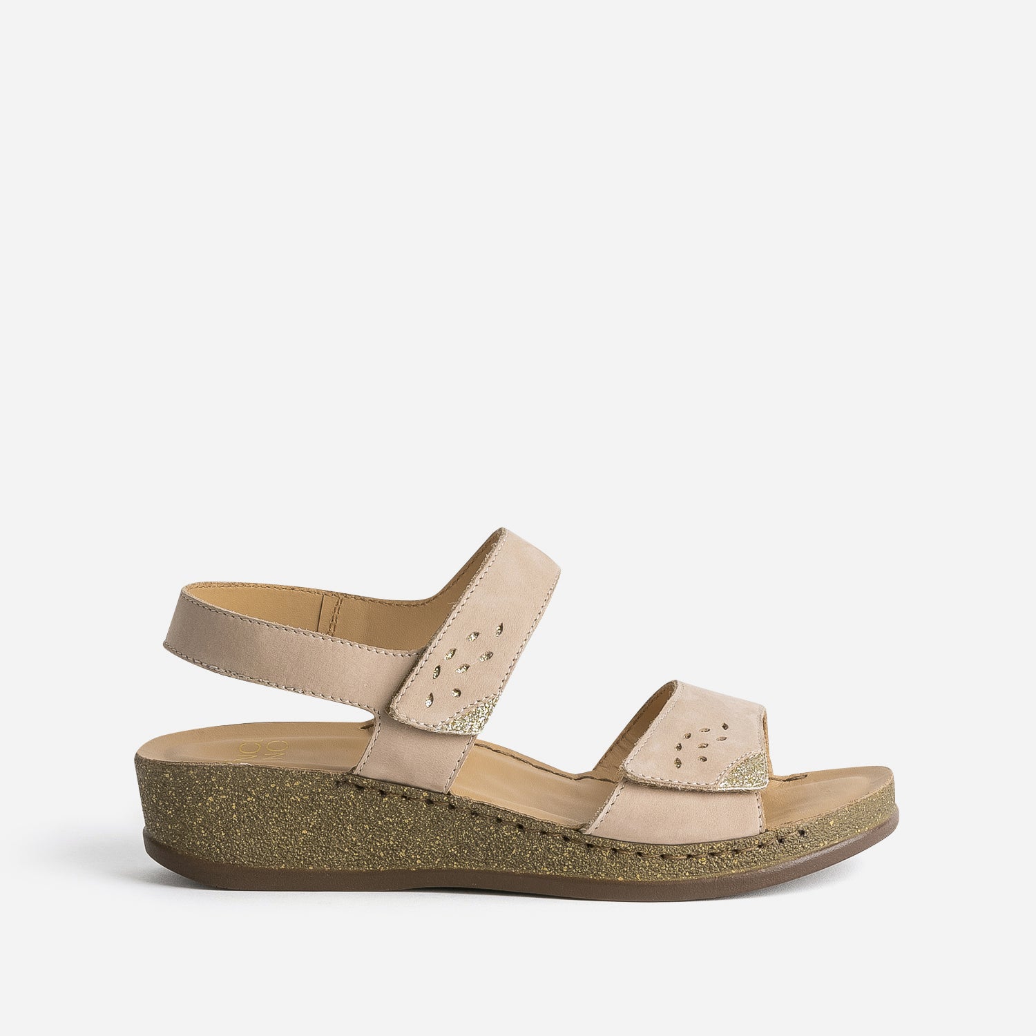 FRANCE ARNO beige nubuck leather sandal