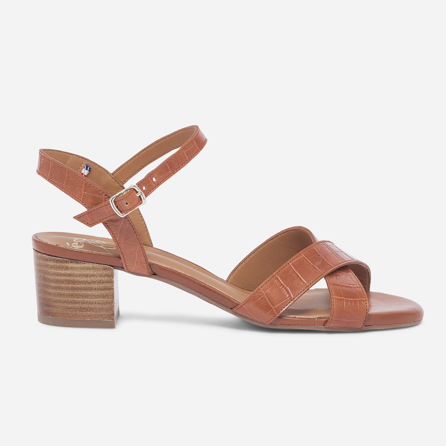 ERAM FLEX camel mock croc leather sandals Sandals Women ERAM