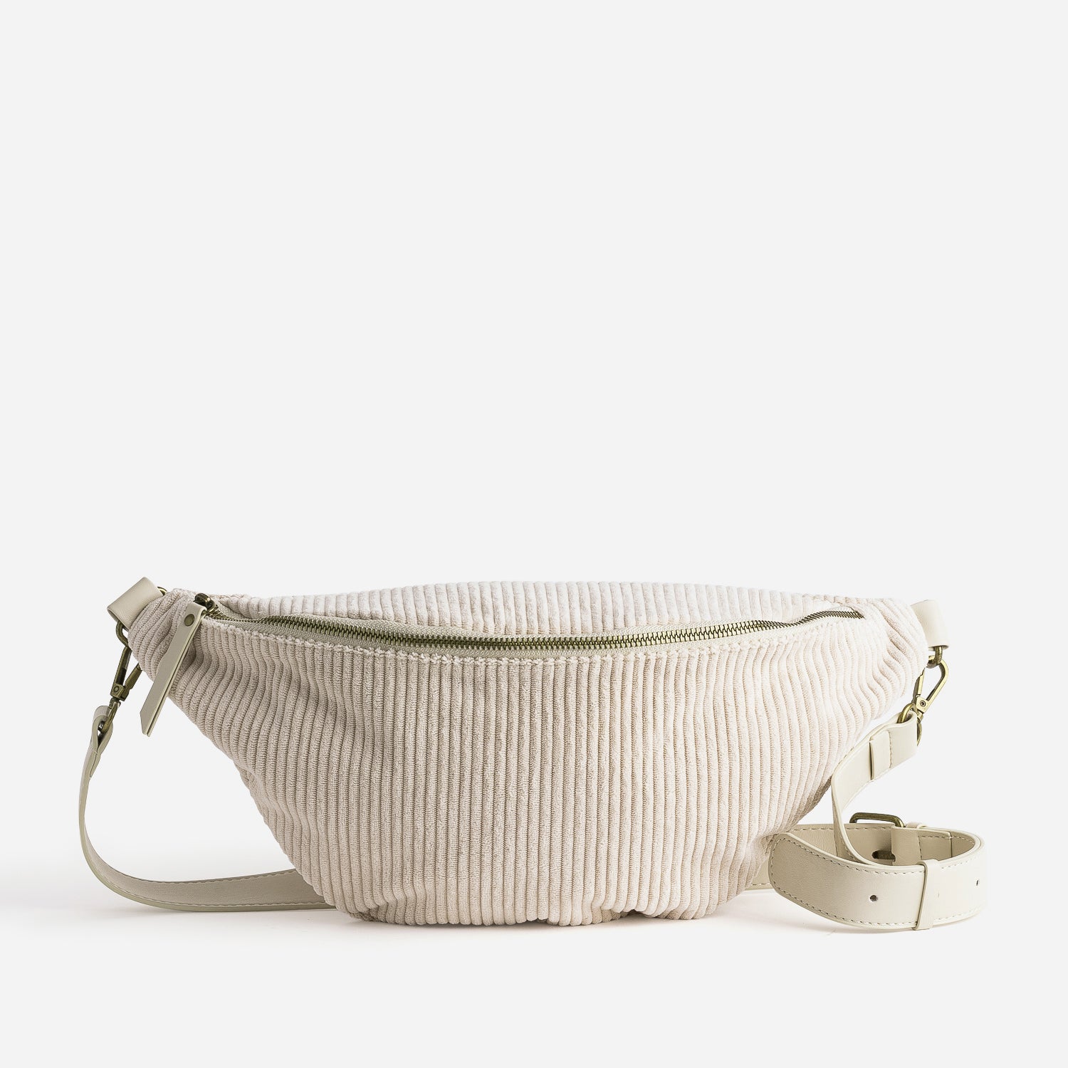 Ecru corduroy fanny pack