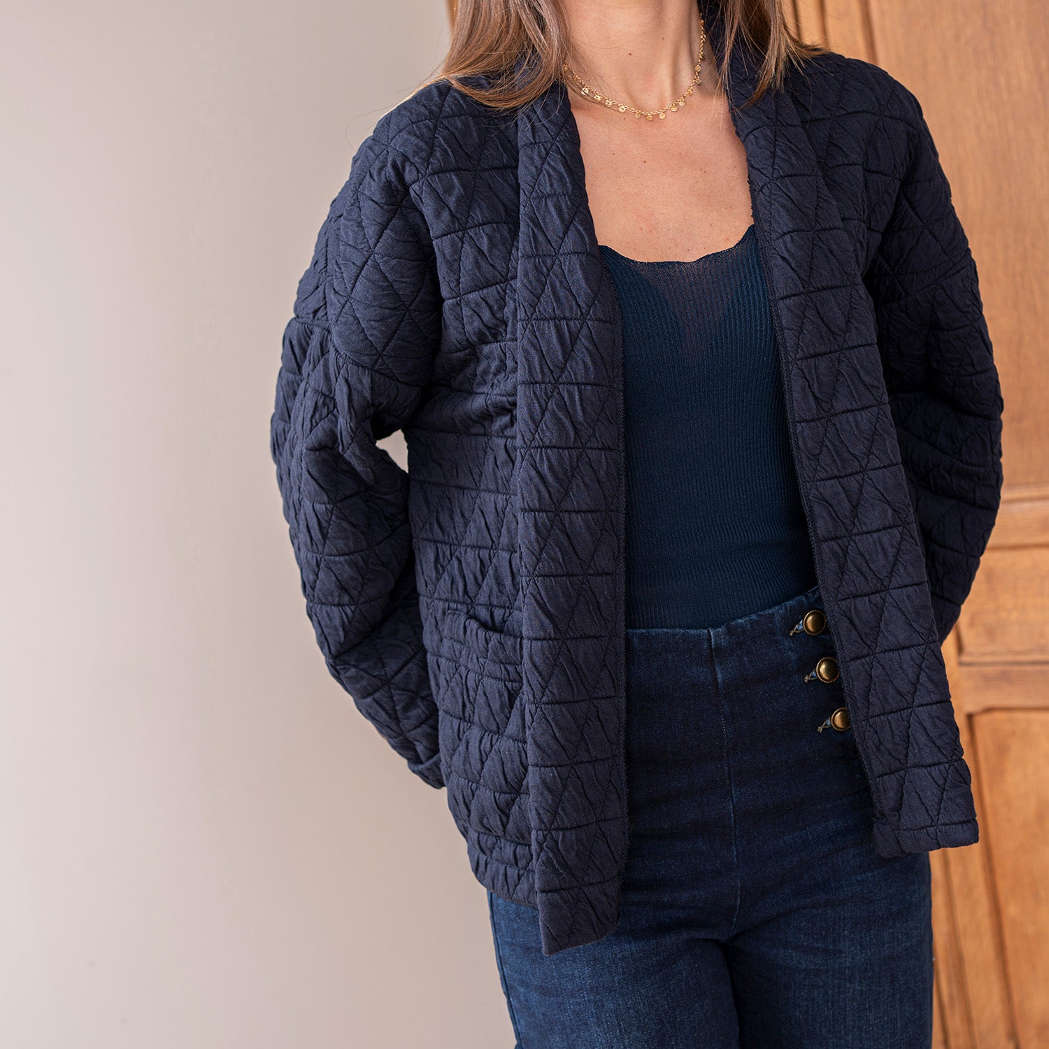 Quilted kimono jacket sale