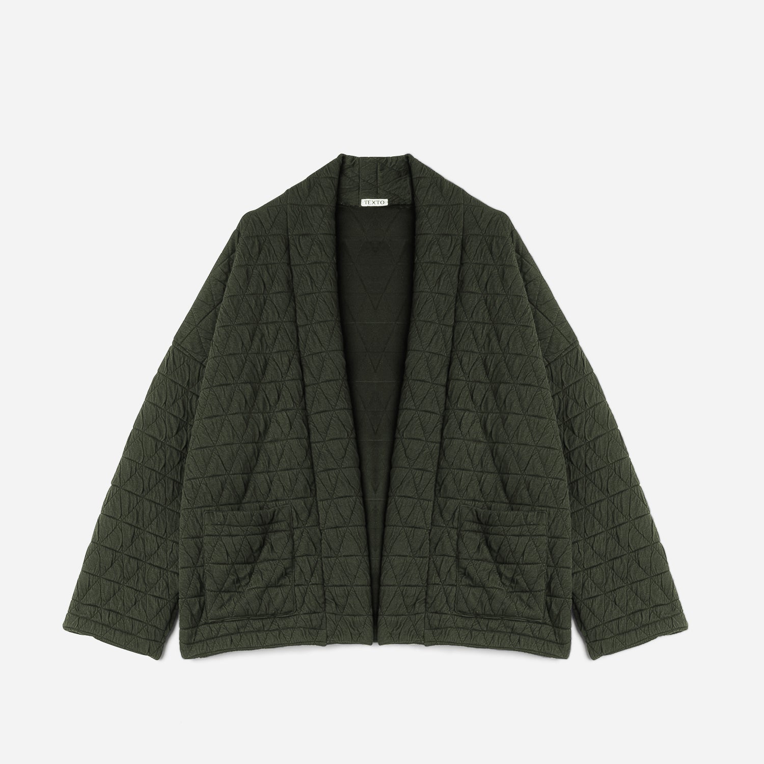 TEXTO khaki quilted kimono jacket Woman clothes Accessories ERAM