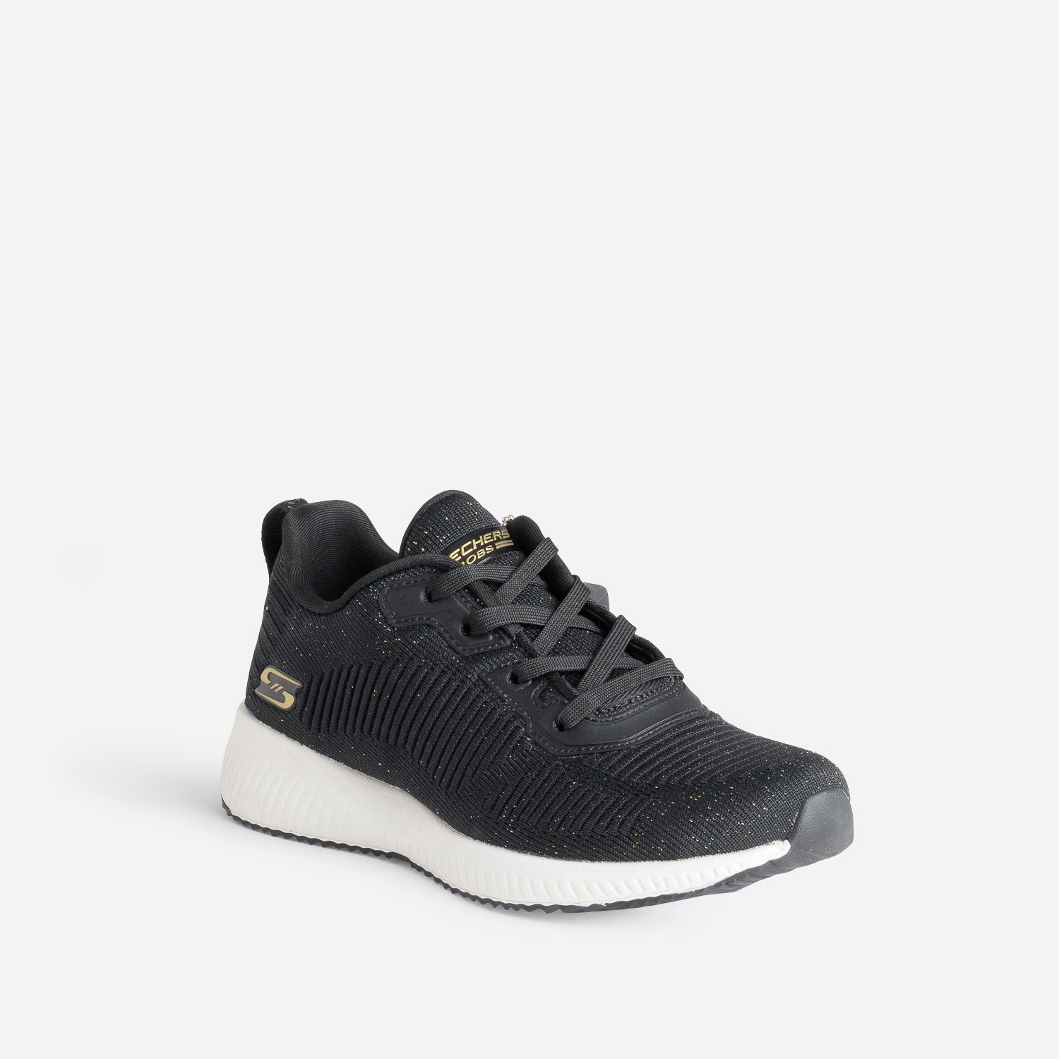 Skechers black glitter trainers on sale
