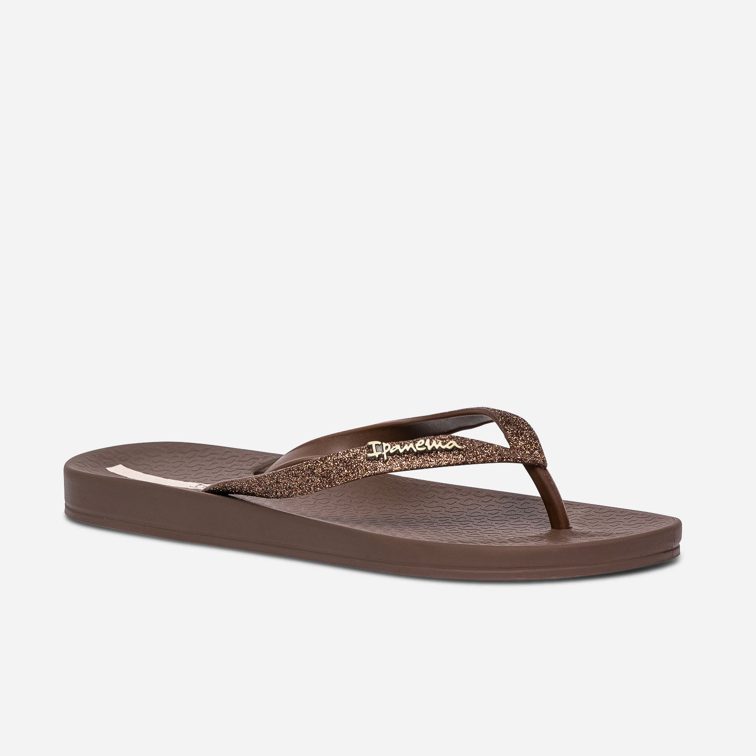 IPANEMA brown flip flop with glittery straps Flat sandals Flips flops SNEAKERS ERAM